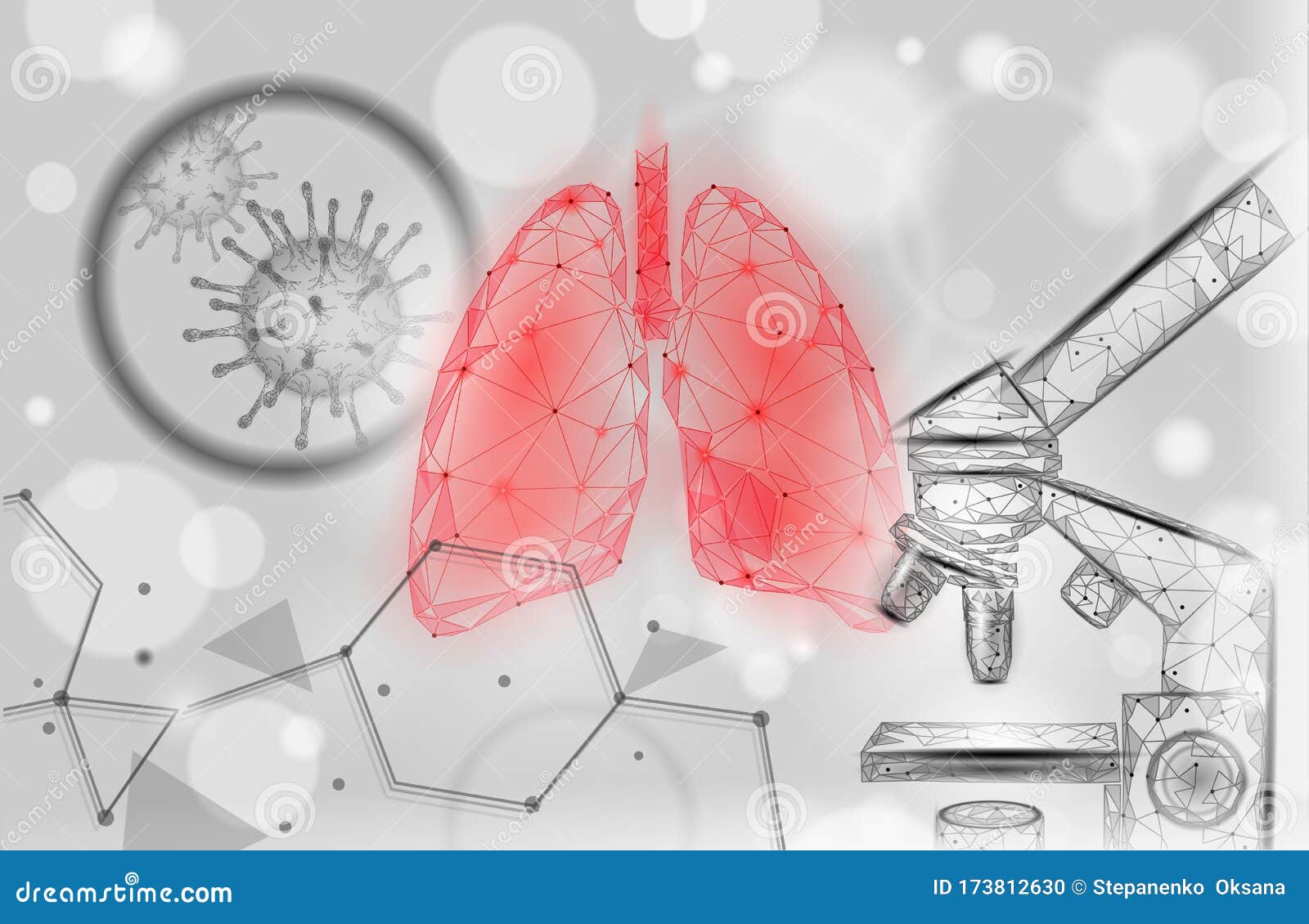 3d human lungs medicine microscopic research concept. respiratory virus infection cancer danger analysis. therapy of
