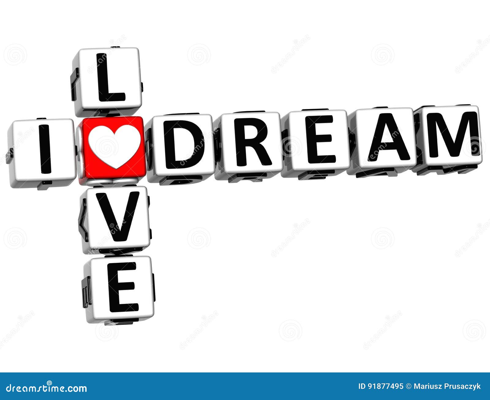 Love Dream Create Vector Hand Lettering Illustration CartoonDealer