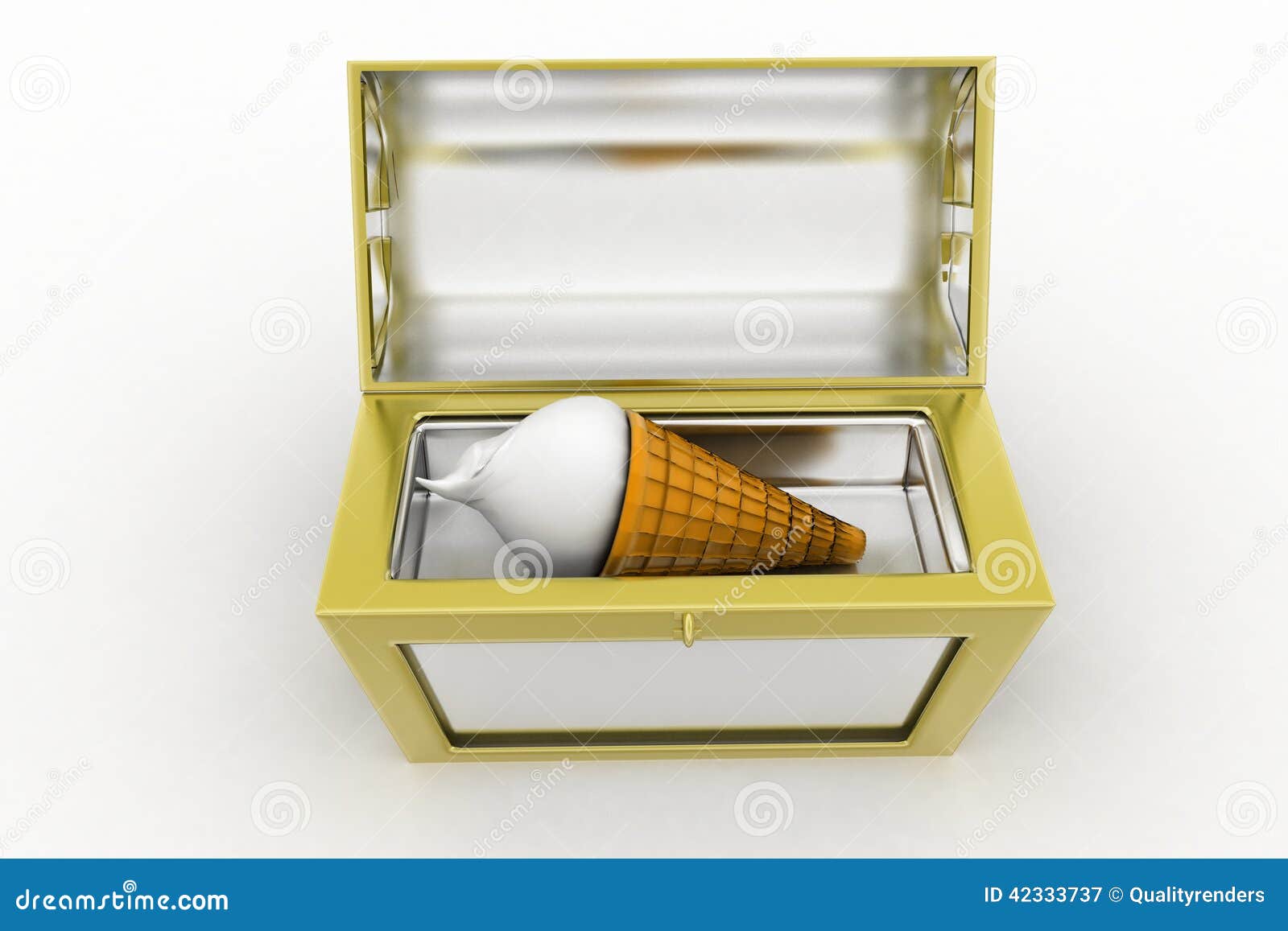 3d ice cream treasure box stock illustration. Illustration of happy