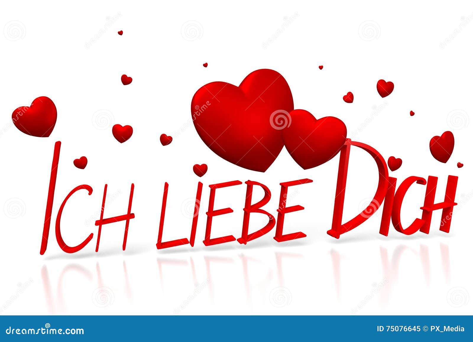 3D Ich Liebe Dich Iliefde U Het Duits Stock Illustratie