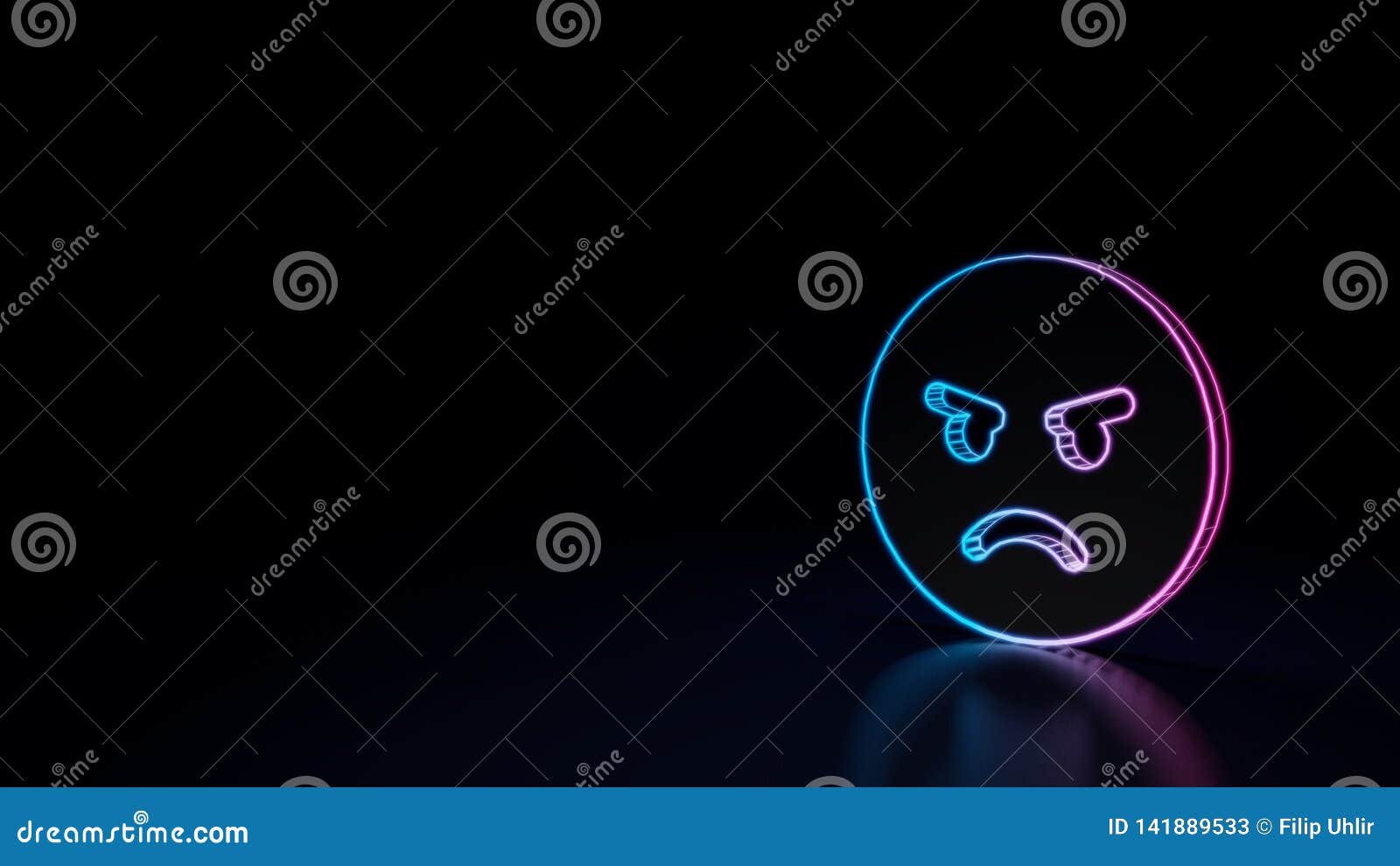 3d icon of angry emoticon stock illustration. Illustration of engry ...