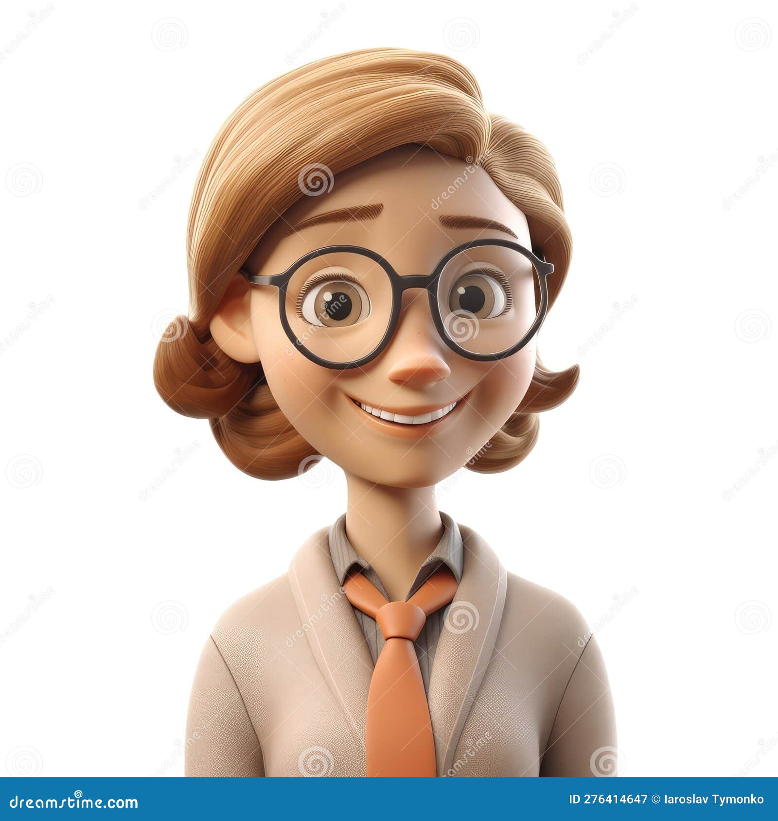 cute avatar girl for profile 3d model Stock Illustration