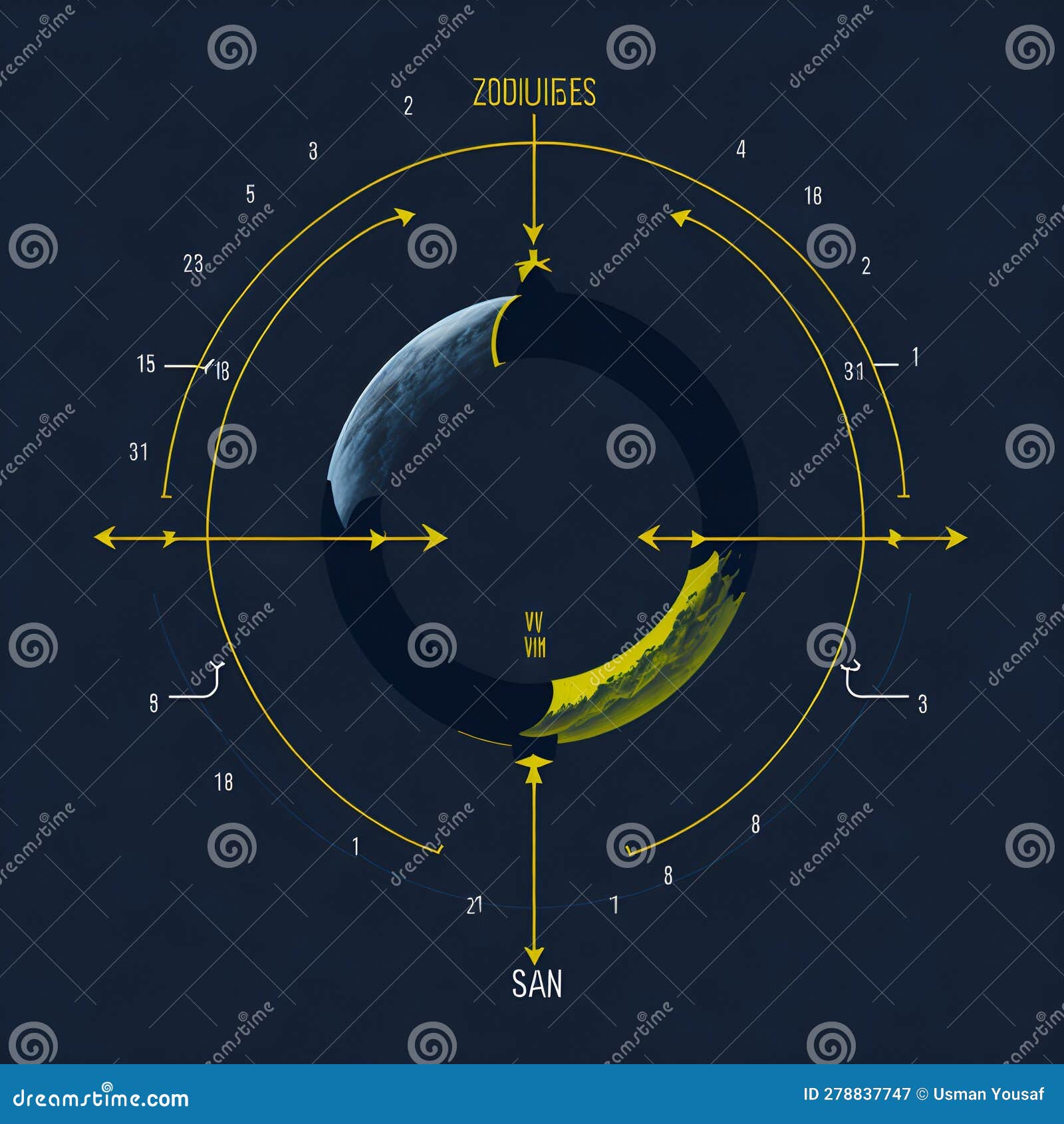 Ai Generated the Moon and Its Various Phases Depicted in a Diagram