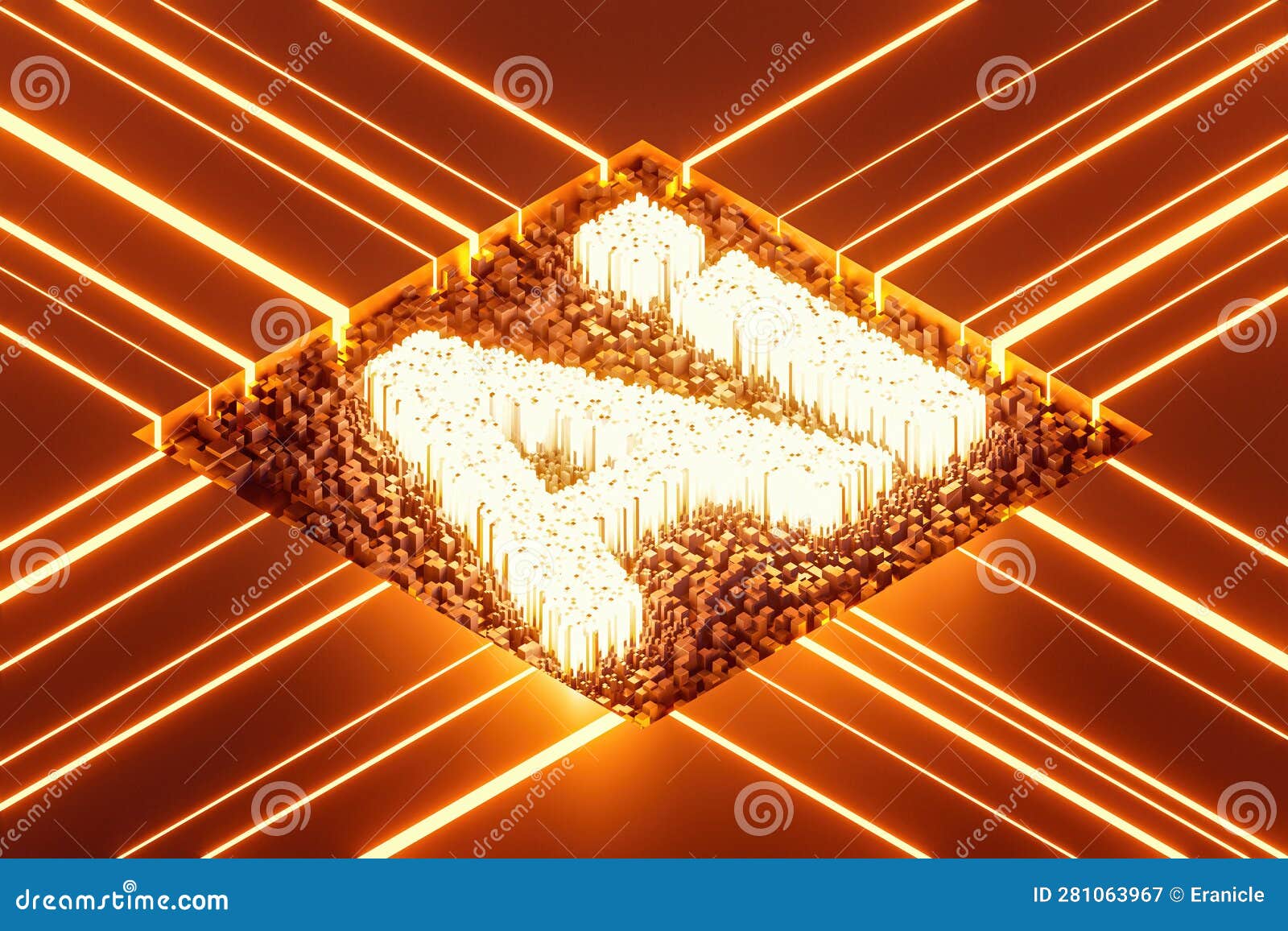 3d Illustration of AI Network Background Stock Illustration