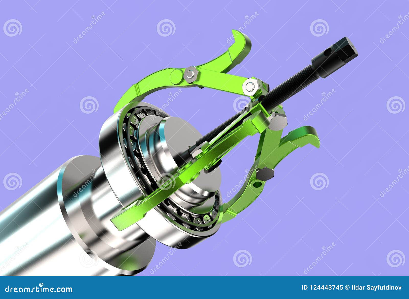3d Illustration of Bearing Puller Stock Illustration Illustration of