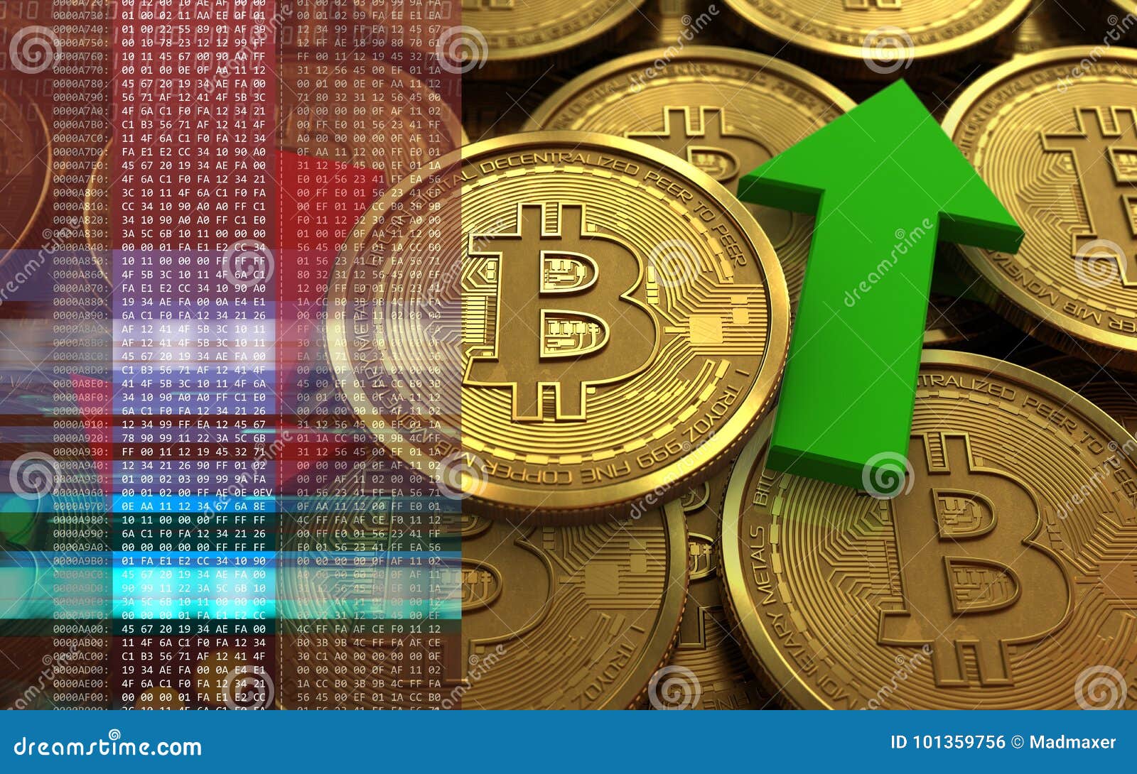 3d Bitcoin Up And Down Arrows Stock Illustration ...