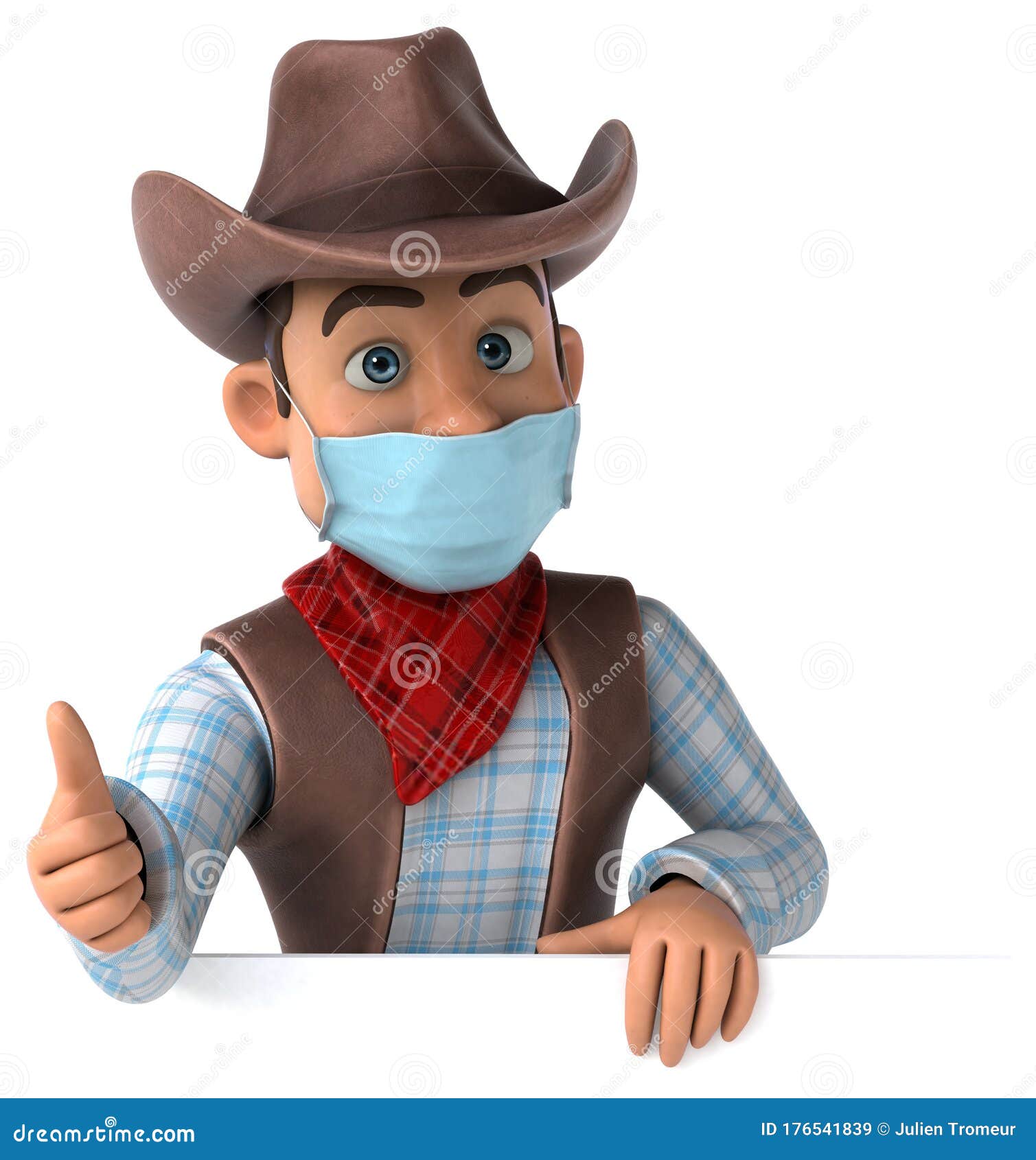 3D Illustration of a Cartoon Character with a Mask Stock Illustration Illustration of face