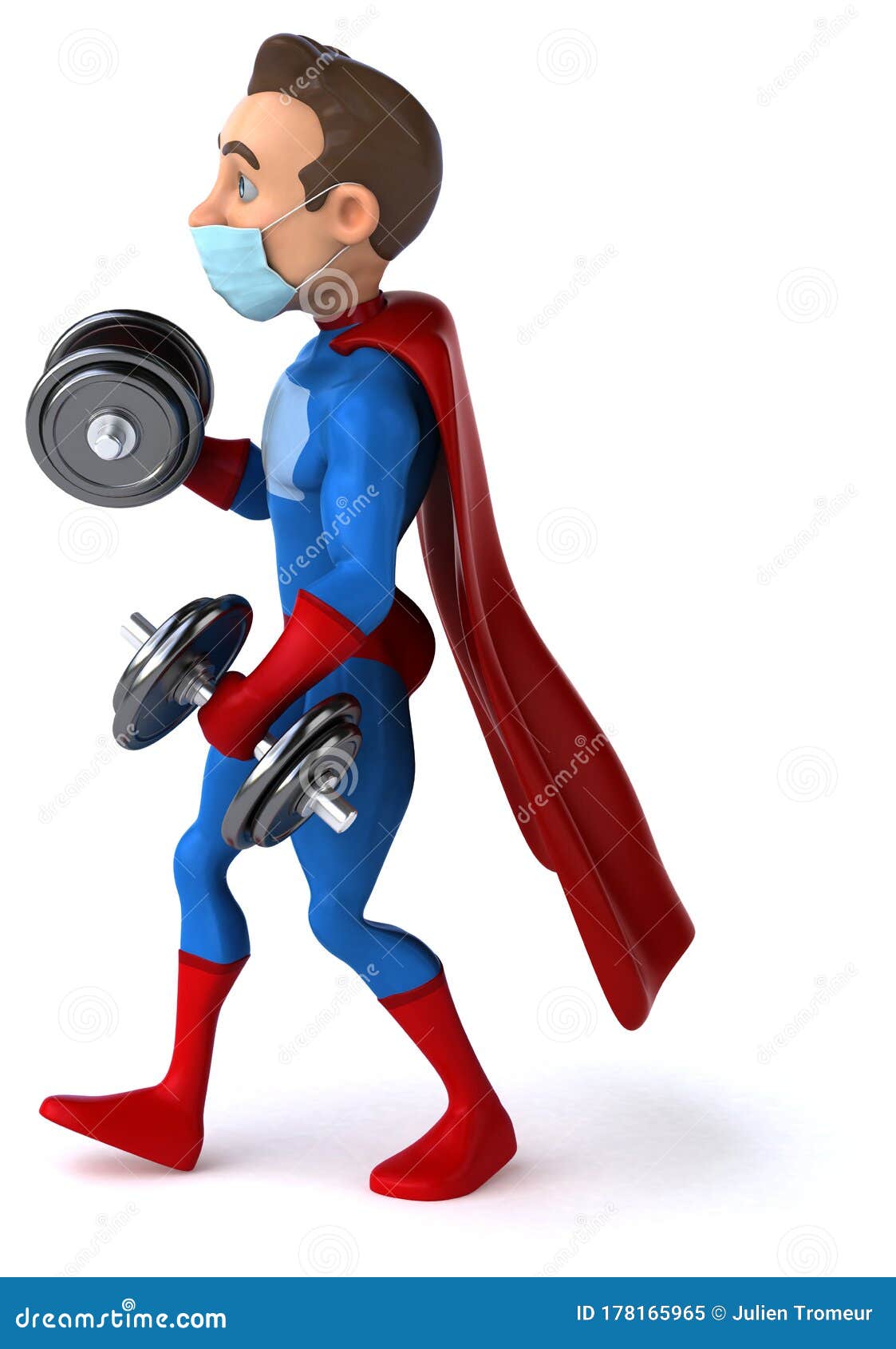 3D Illustration of a Cartoon Character with a Mask Stock Illustration Illustration of mask