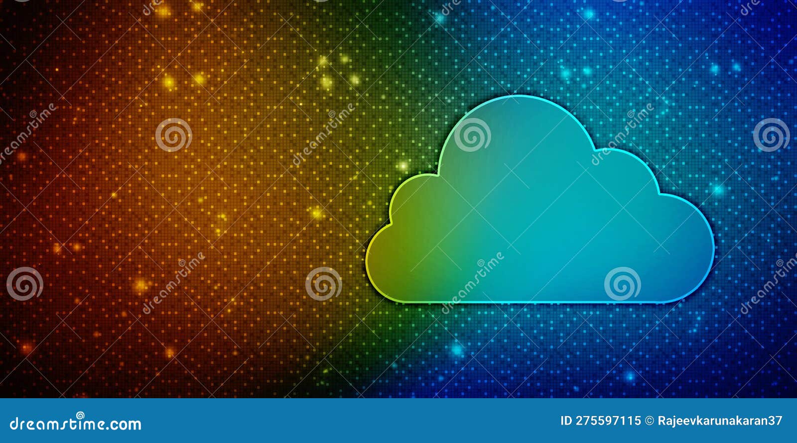 2d  of cloud computing, digital cloud computing concept background.