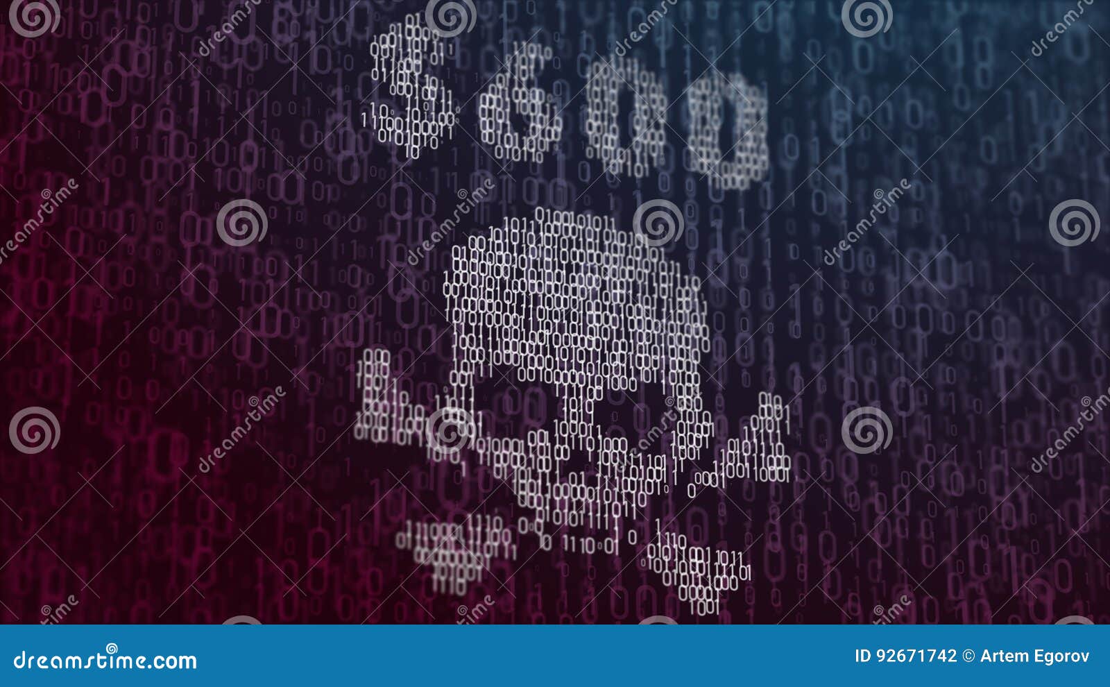 3d  with concept of computer virus wannacry