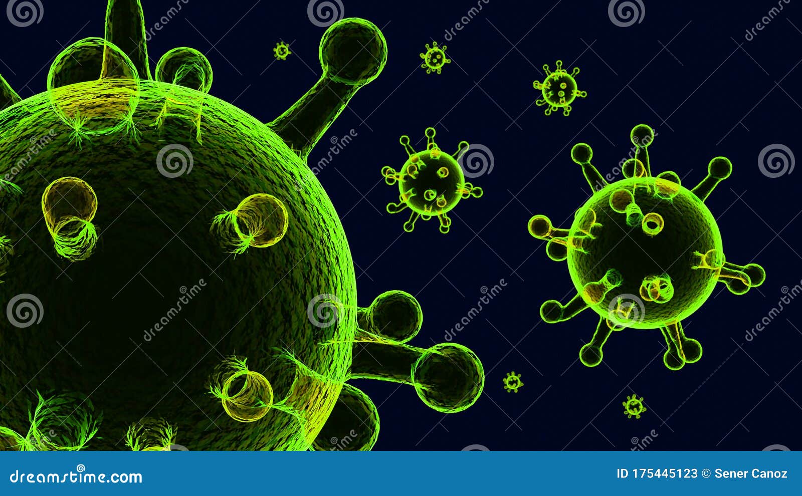 3d  corona virus microbe infection covid-19