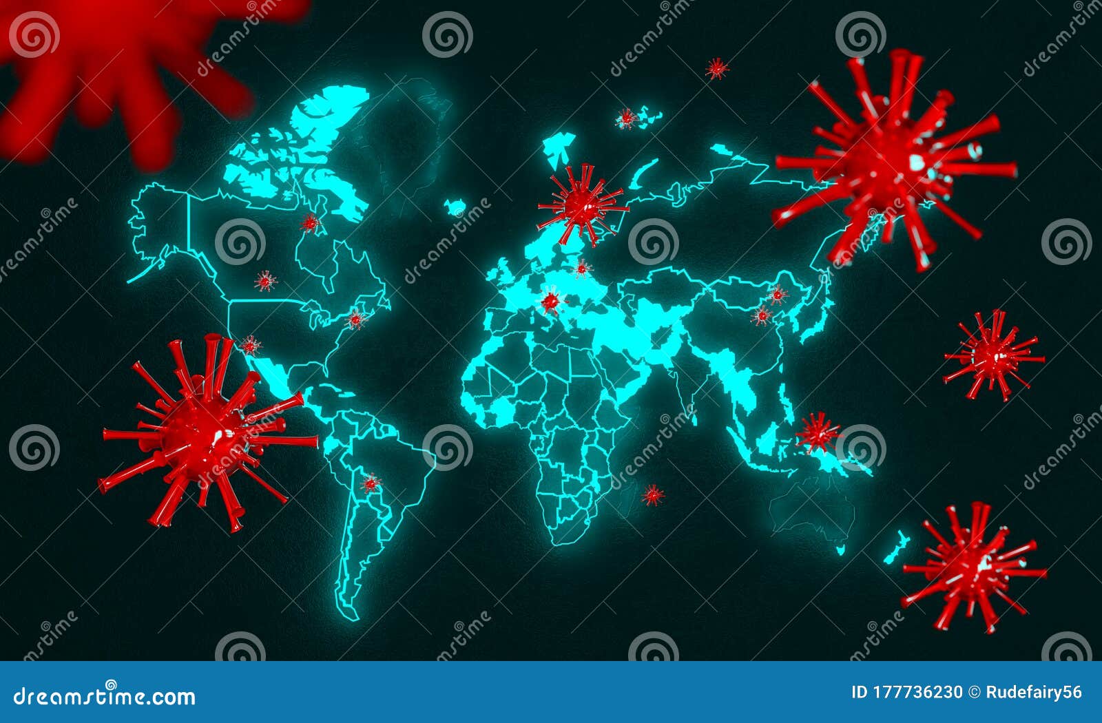 3d  of coronavirus global attacking