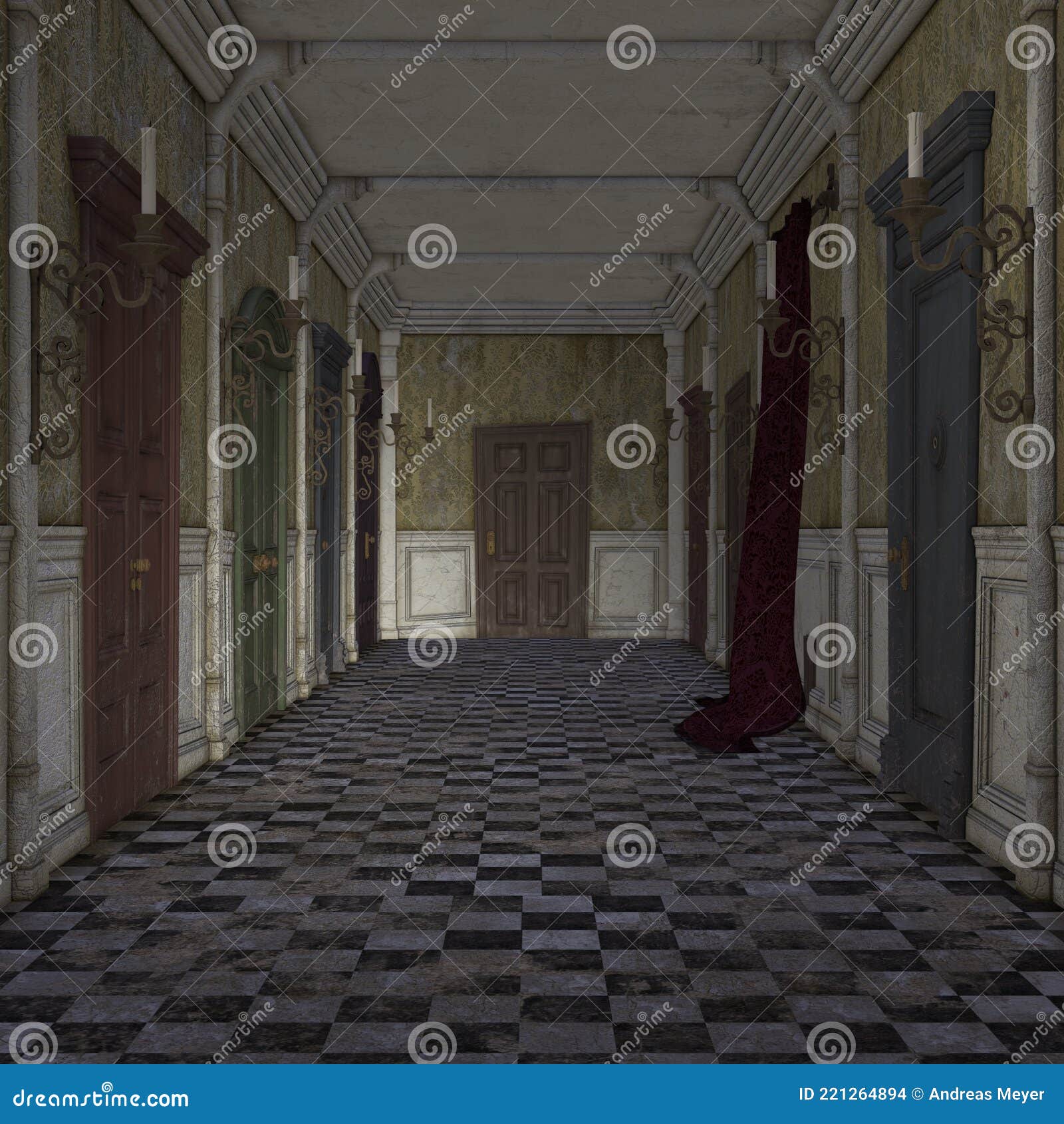 A creepy room stock illustration. Illustration of dark 221264894
