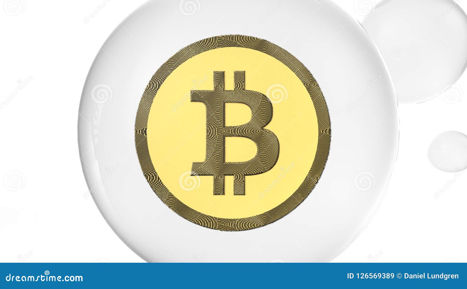 3D Illustration Of Cryptocurrency Bitcoin Bubble Stock ...