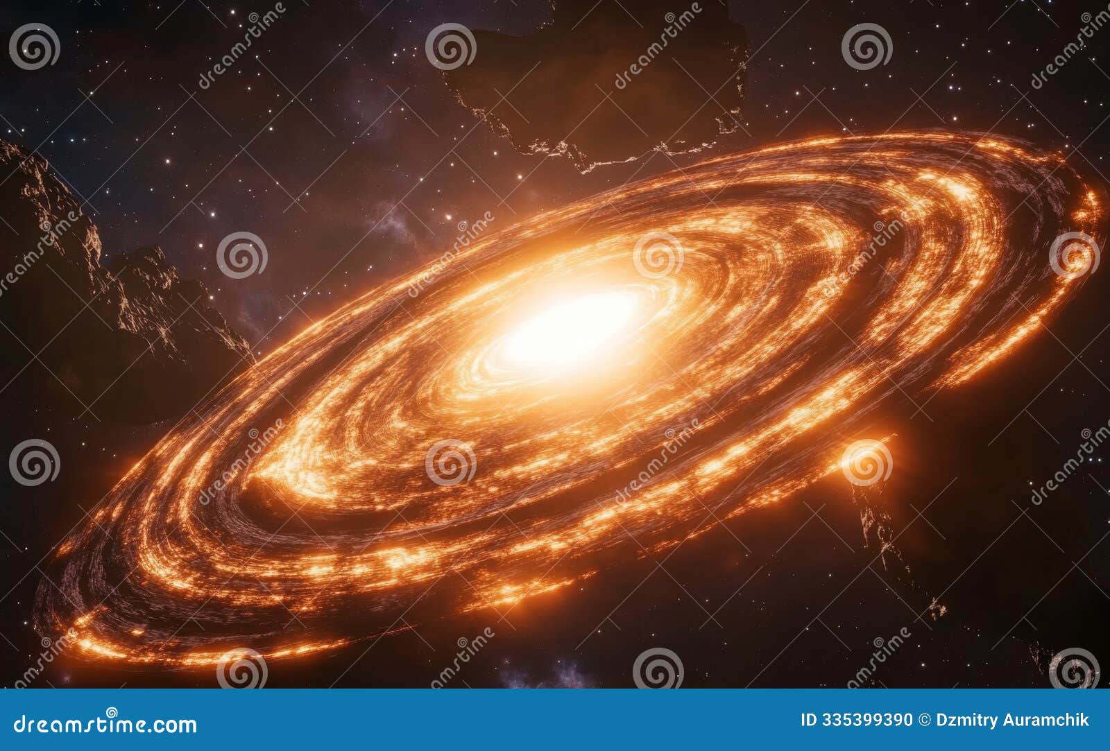 a 3d  depicting a giant black hole in deep space. high resolution digital art in 5k - realistic