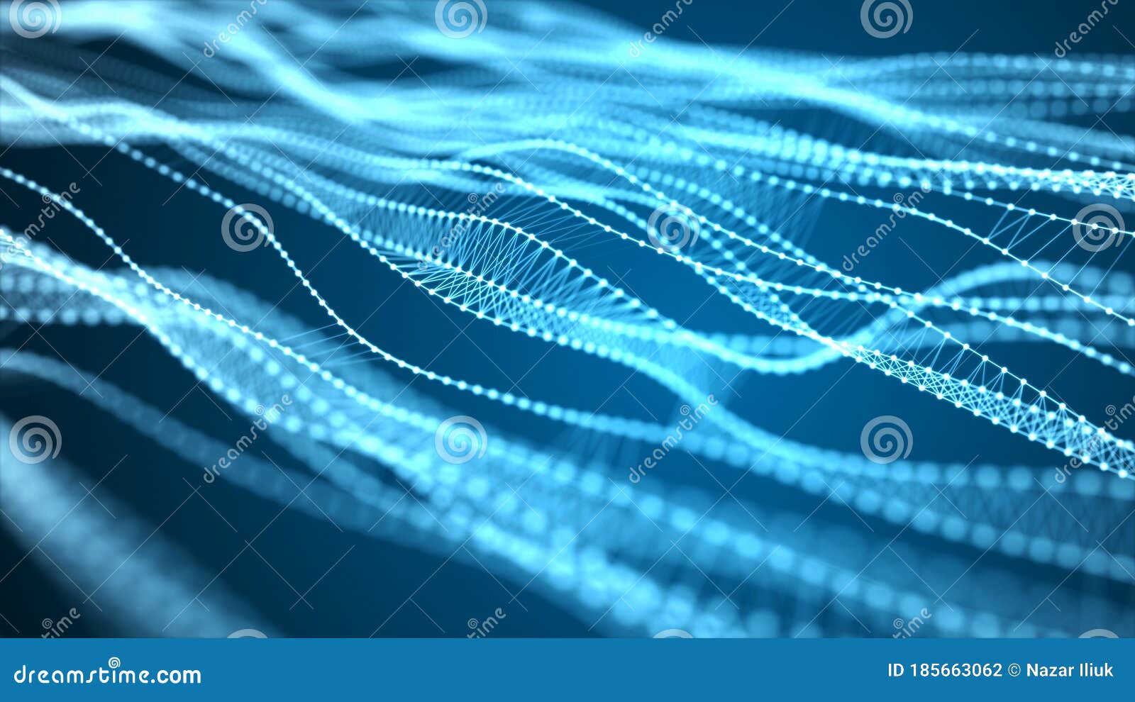3d  dna. abstract digital connection dots and lines. molecular abstract background. 3d rendering