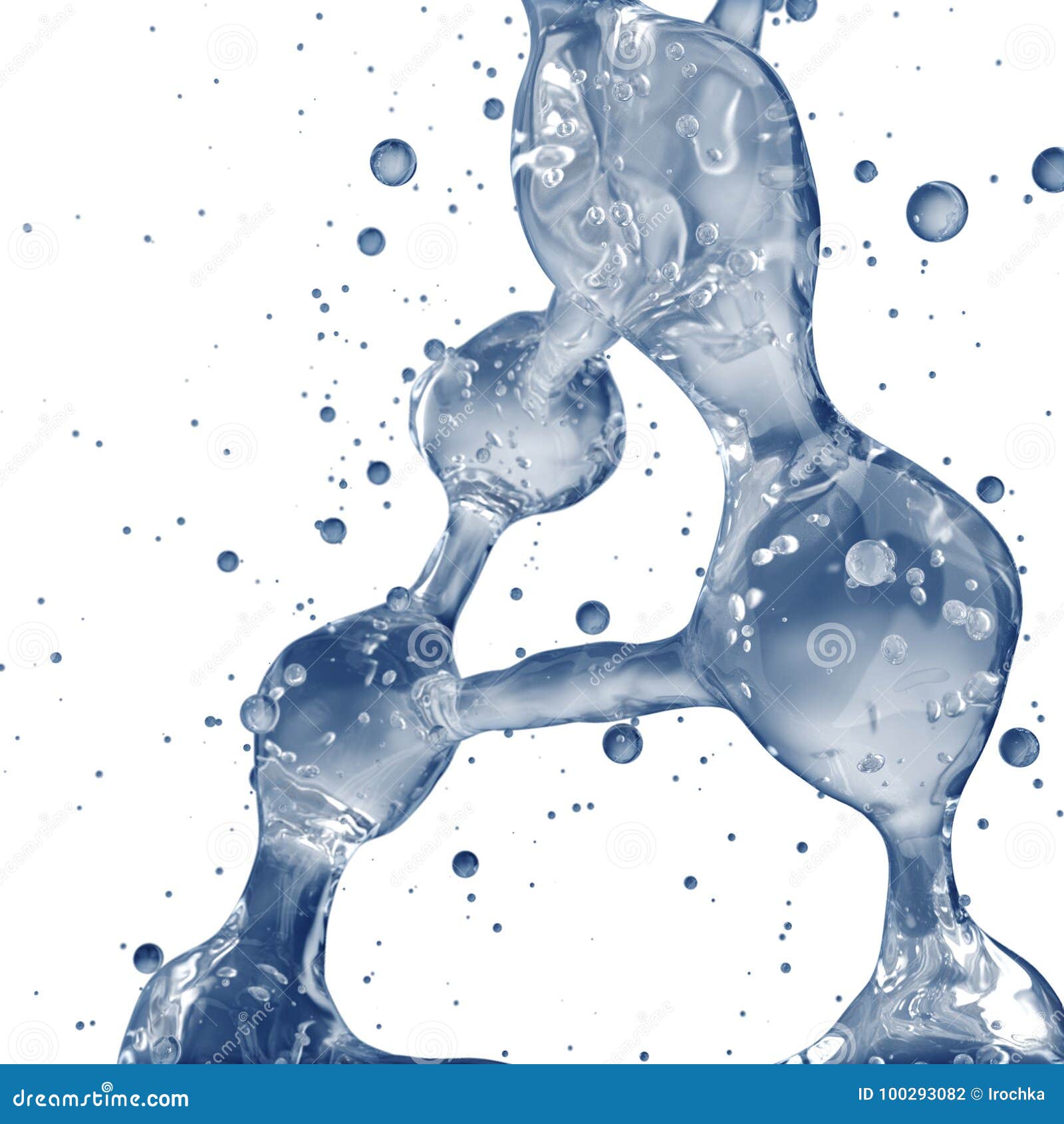 3d Illustration of DNA Molecule Model from Water. Stock Illustration