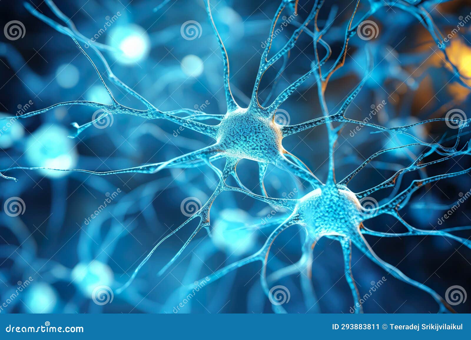 Electron Microscopy of Brain Neural Network. Generative AI Stock ...