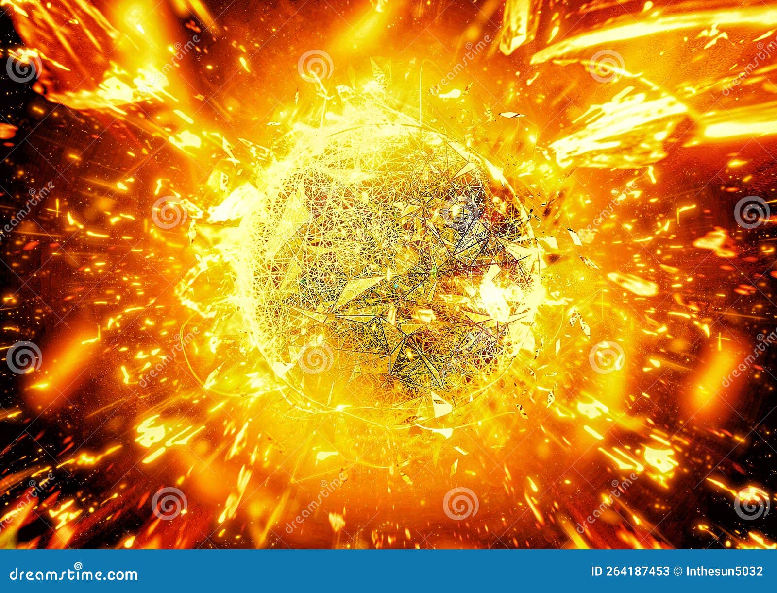 3d Illustration of Exploding Sun Stock Illustration Illustration of
