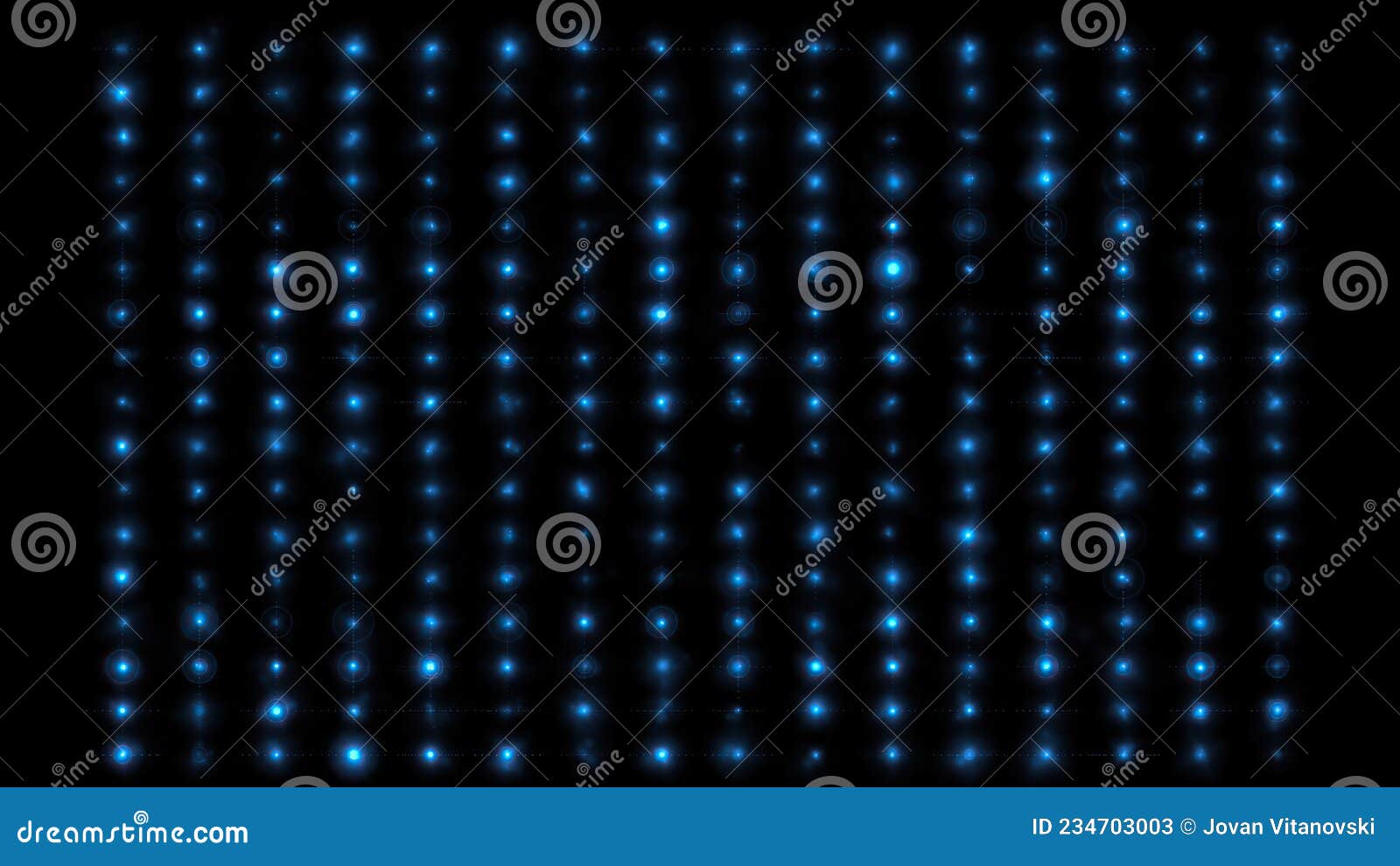 Flashing Blue Light Bulbs on Led Wall Stock Illustration Illustration