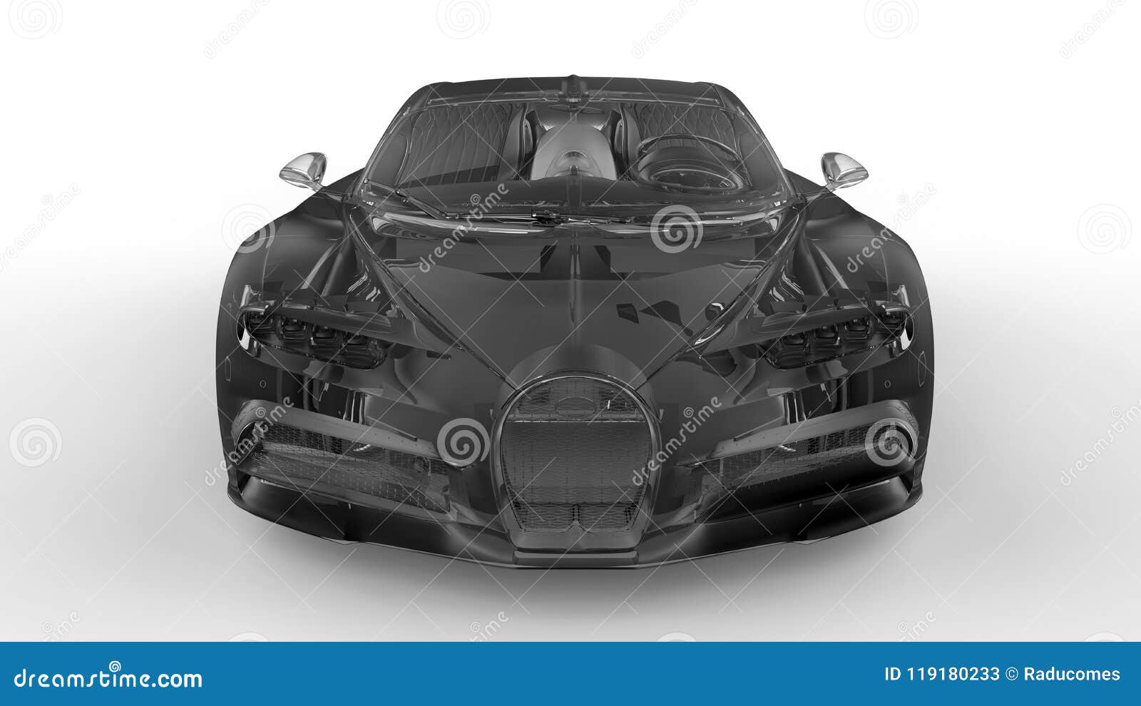 3D Illustration of the Front View of a Glass Car Editorial Stock Photo Illustration of front