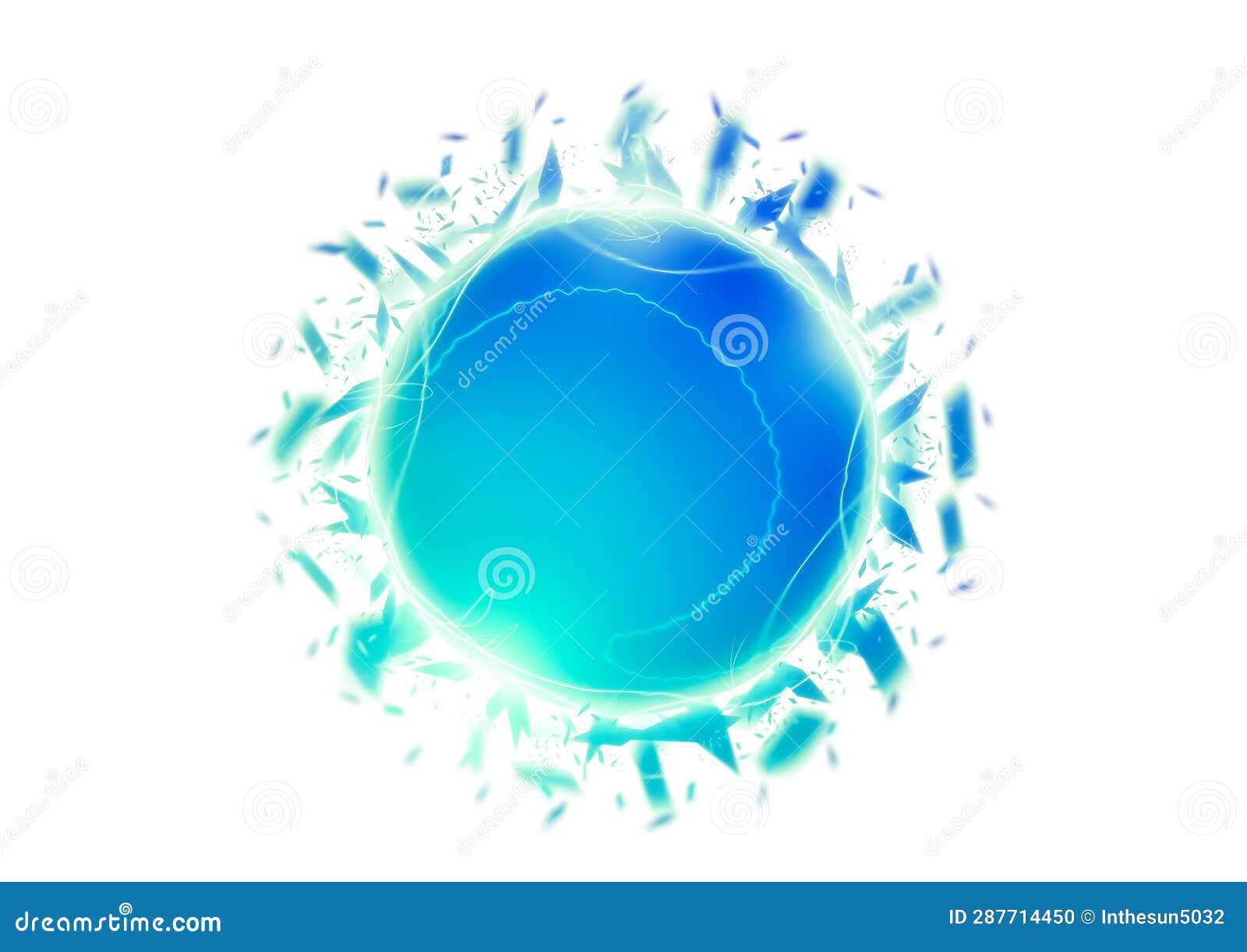 3d Illustration of Glowing Abstract Blue Sphere Stock Illustration