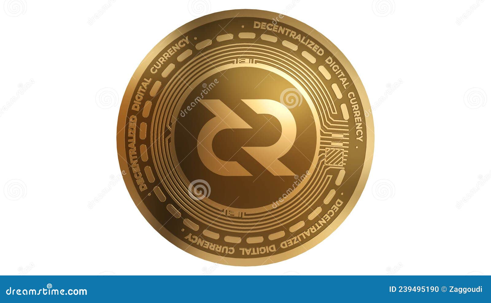 3d  golden decred dcr cryptocurrency coin 