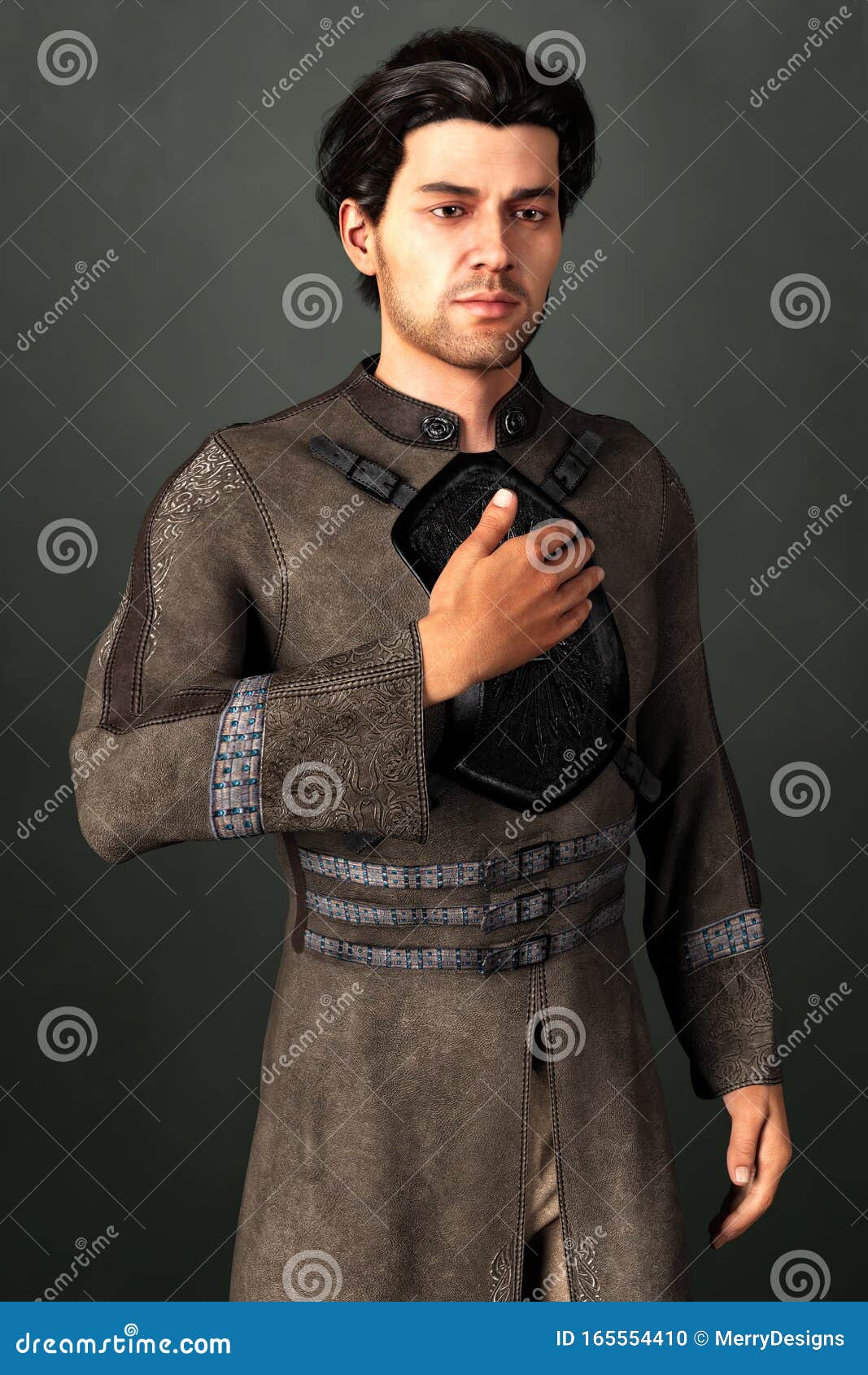 3D Illustration of a Handsome Medieval Fantasy Style Man with His Hand on His Chest Stock Illustration - Illustration of male, isolated: 165554410 3D Illustration of a Handsome Medieval Fantasy Style Man with His Hand on His Chest Stock Illustration - Illustration of male, isolated: 165554410