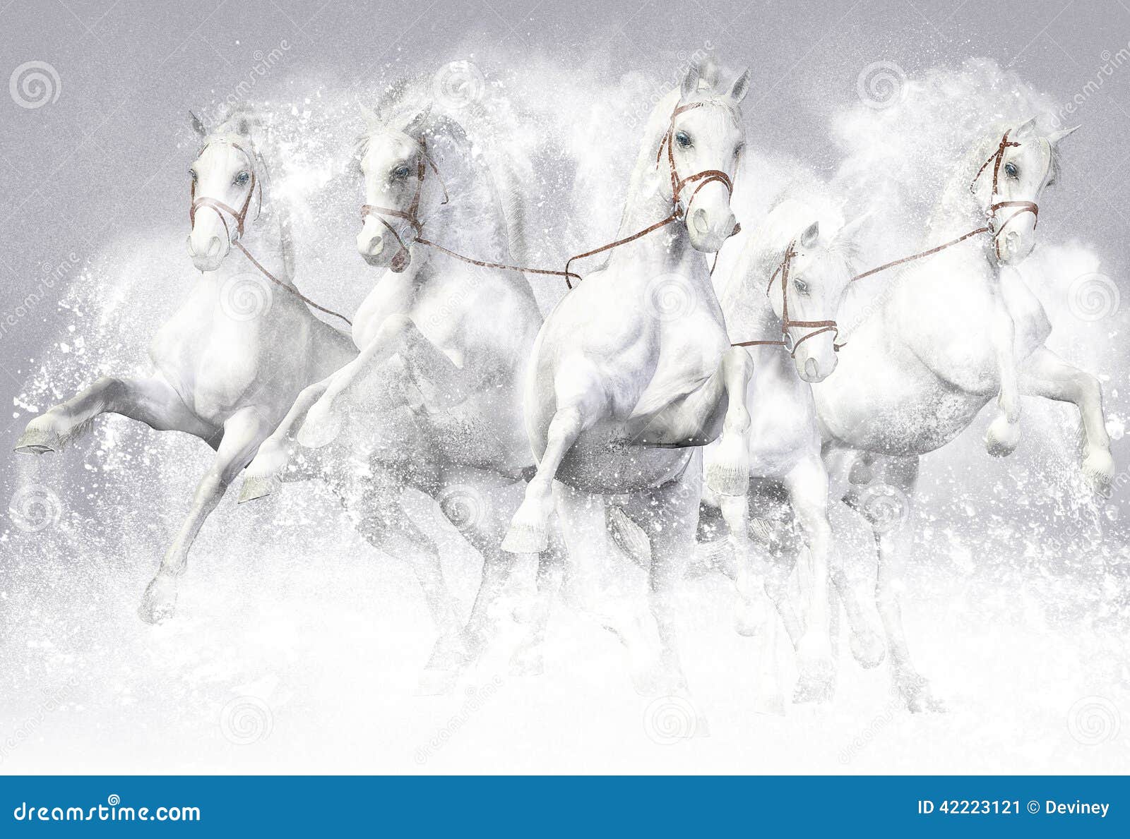 3D illustration of horses stock illustration. Illustration of ...