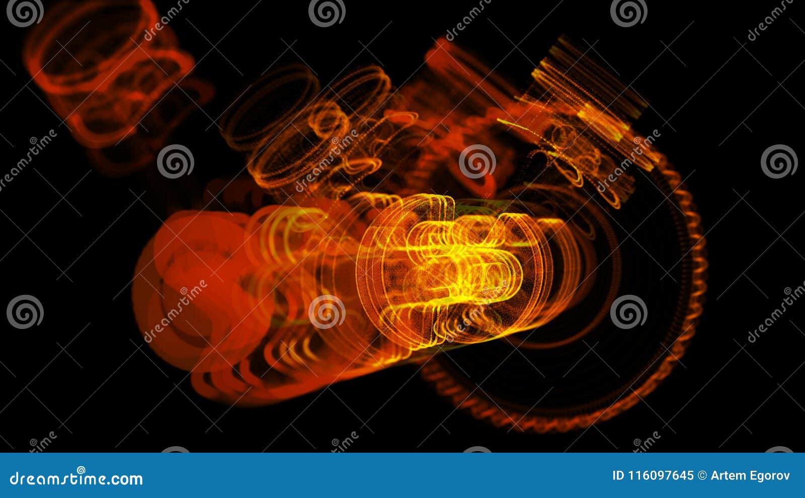3D Illustration of Iron Molecule Made of Stainless Steel Stock Image