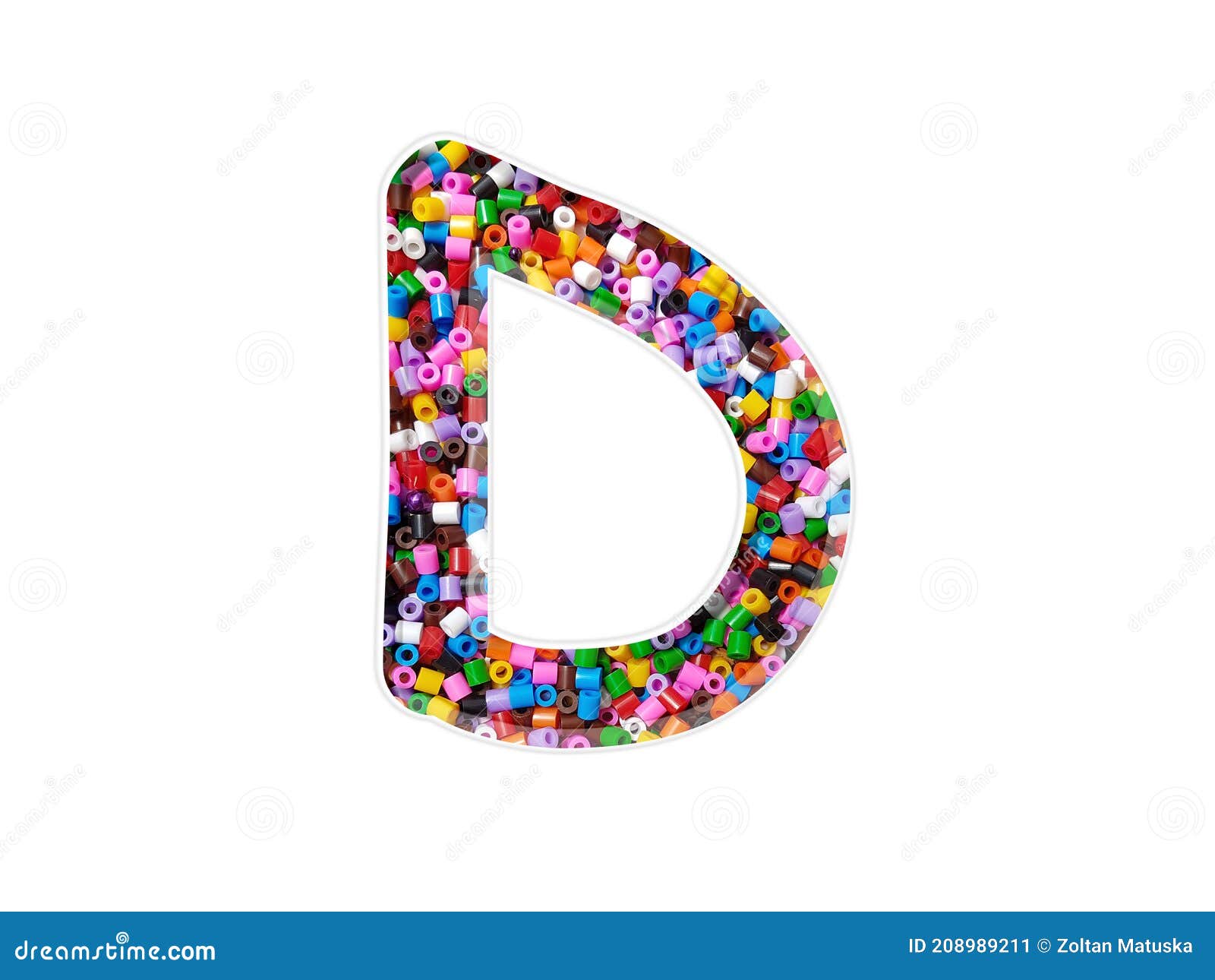 3D Illustration. Letter D Plastic Toy Alphabet Isolated Design Element ...