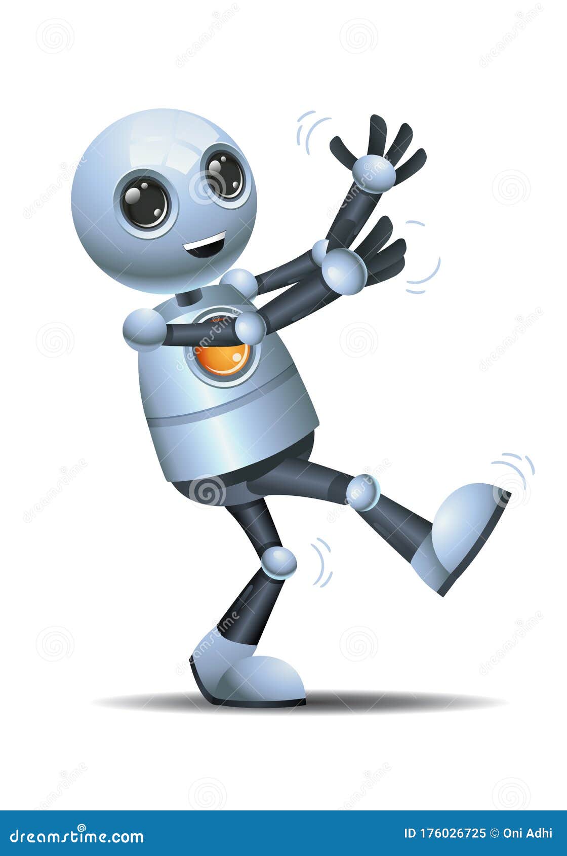 3d of Little Robot Dance Fun Move Stock Illustration - Illustration of robot, mechanical: