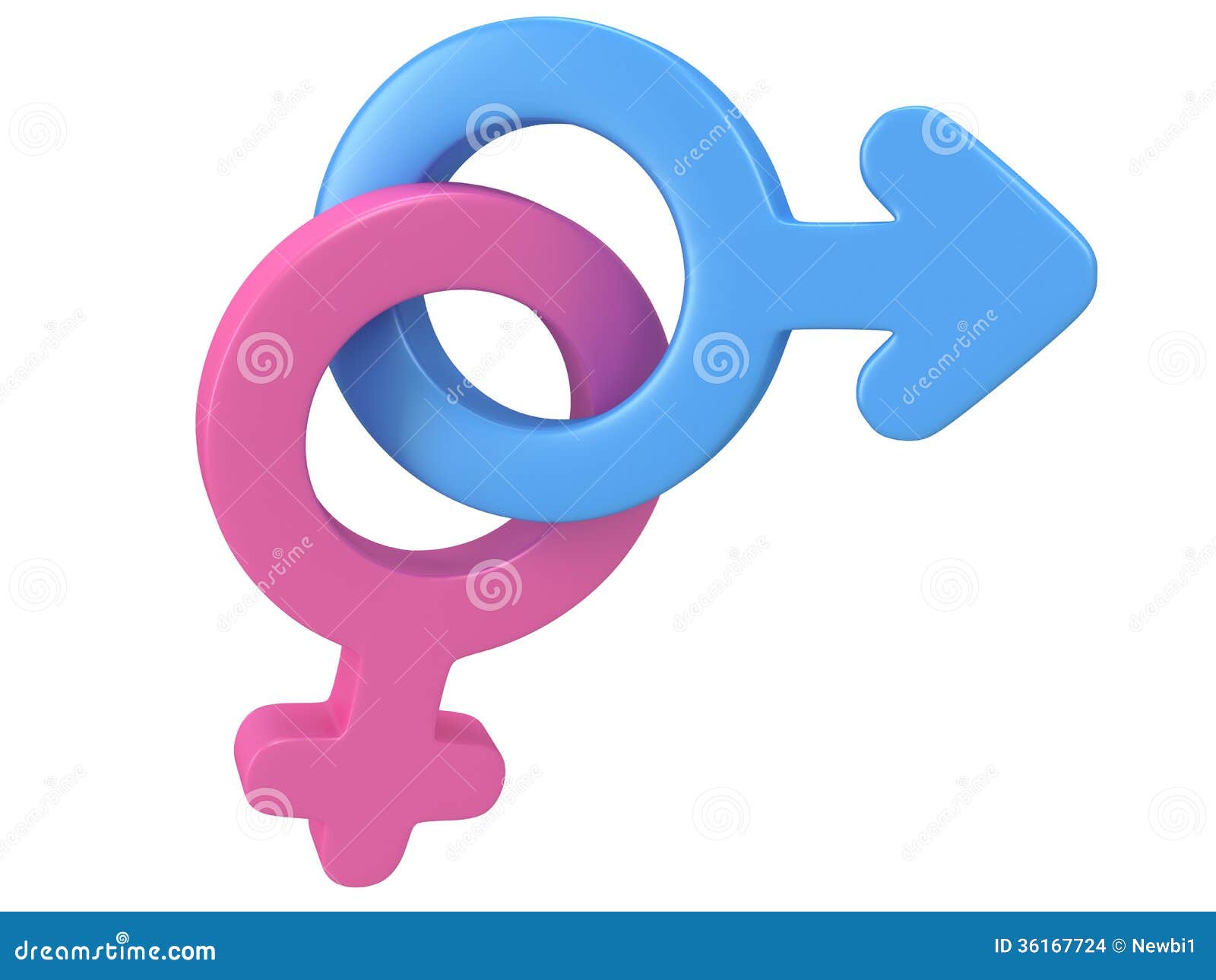 3d Illustration Of Male And Female Signs Stock Images