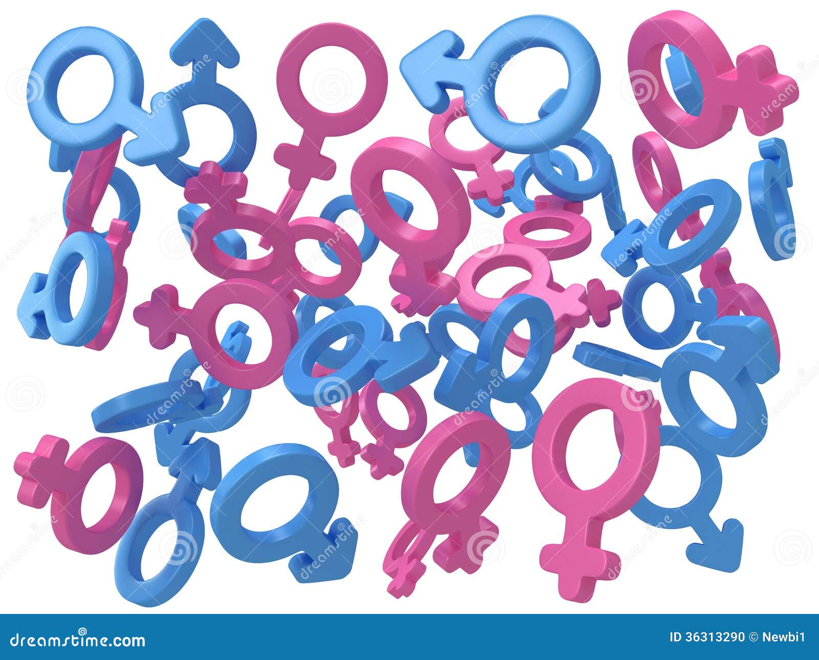 3d Illustration Of Male And Female Signs Stock