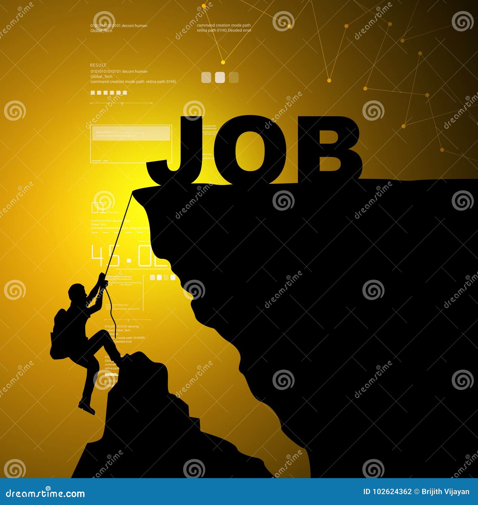 man climbing for obtain job