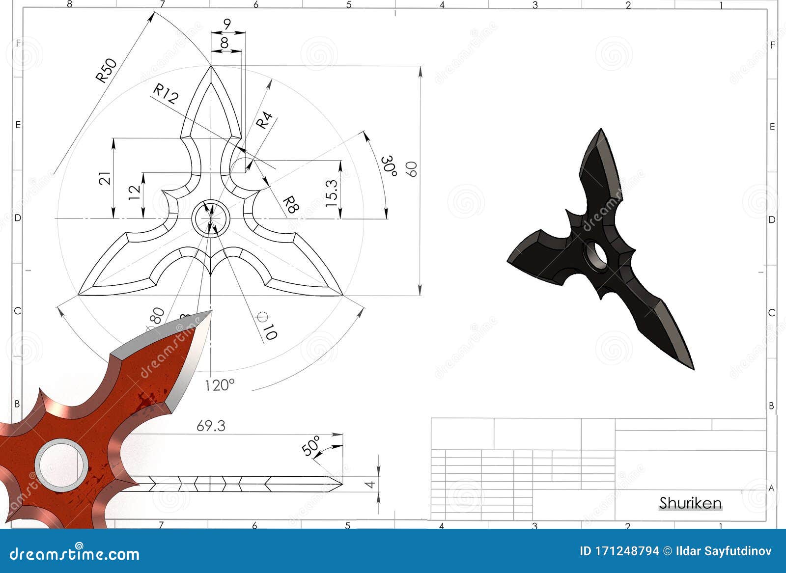 3d  of ninja shuriken