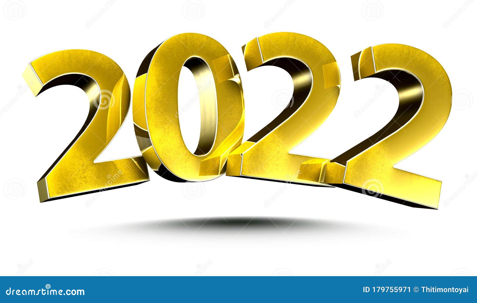Numbers 2022  3d stock illustration  Illustration  of 