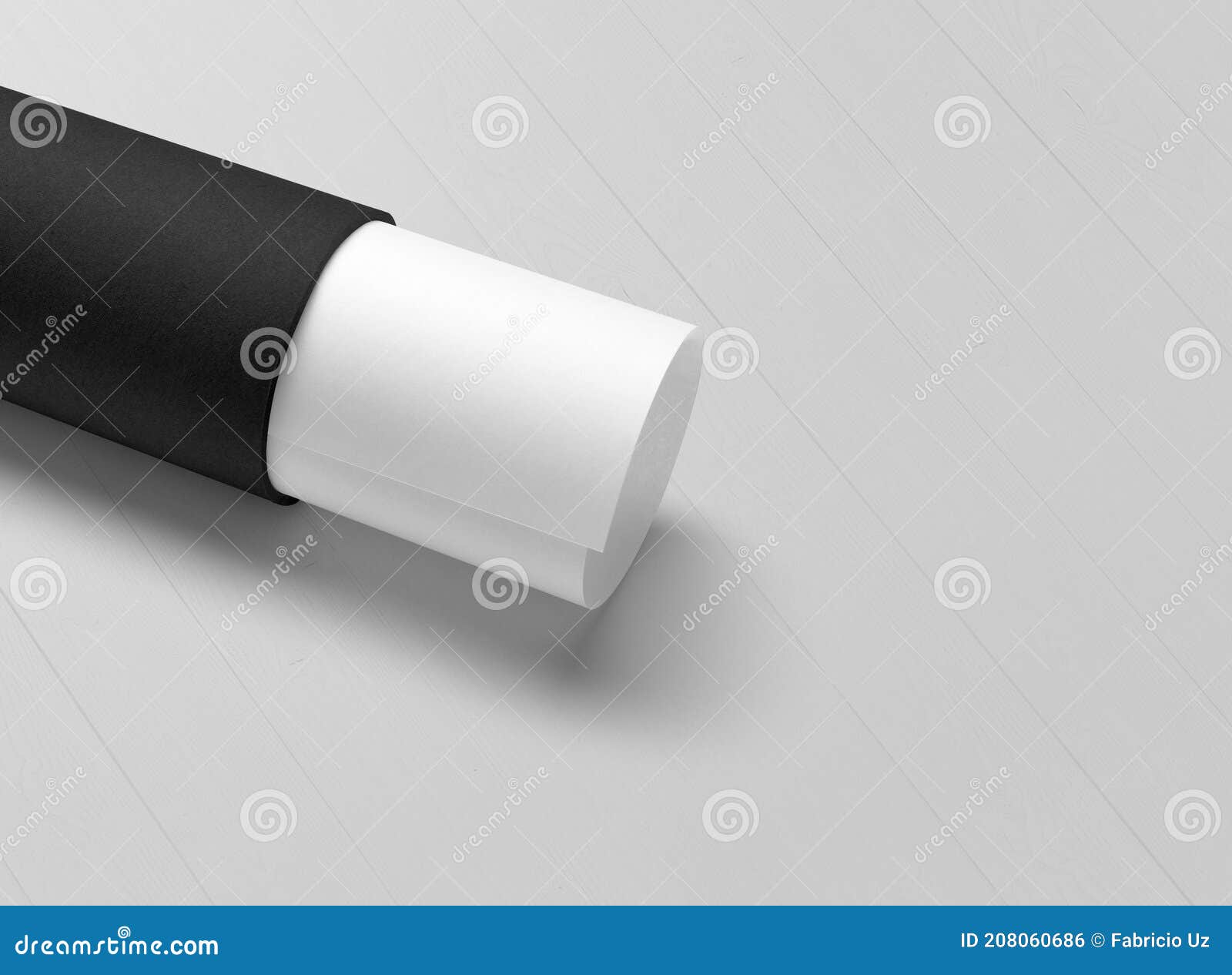 3d . open paper tube mockup  for degree on background