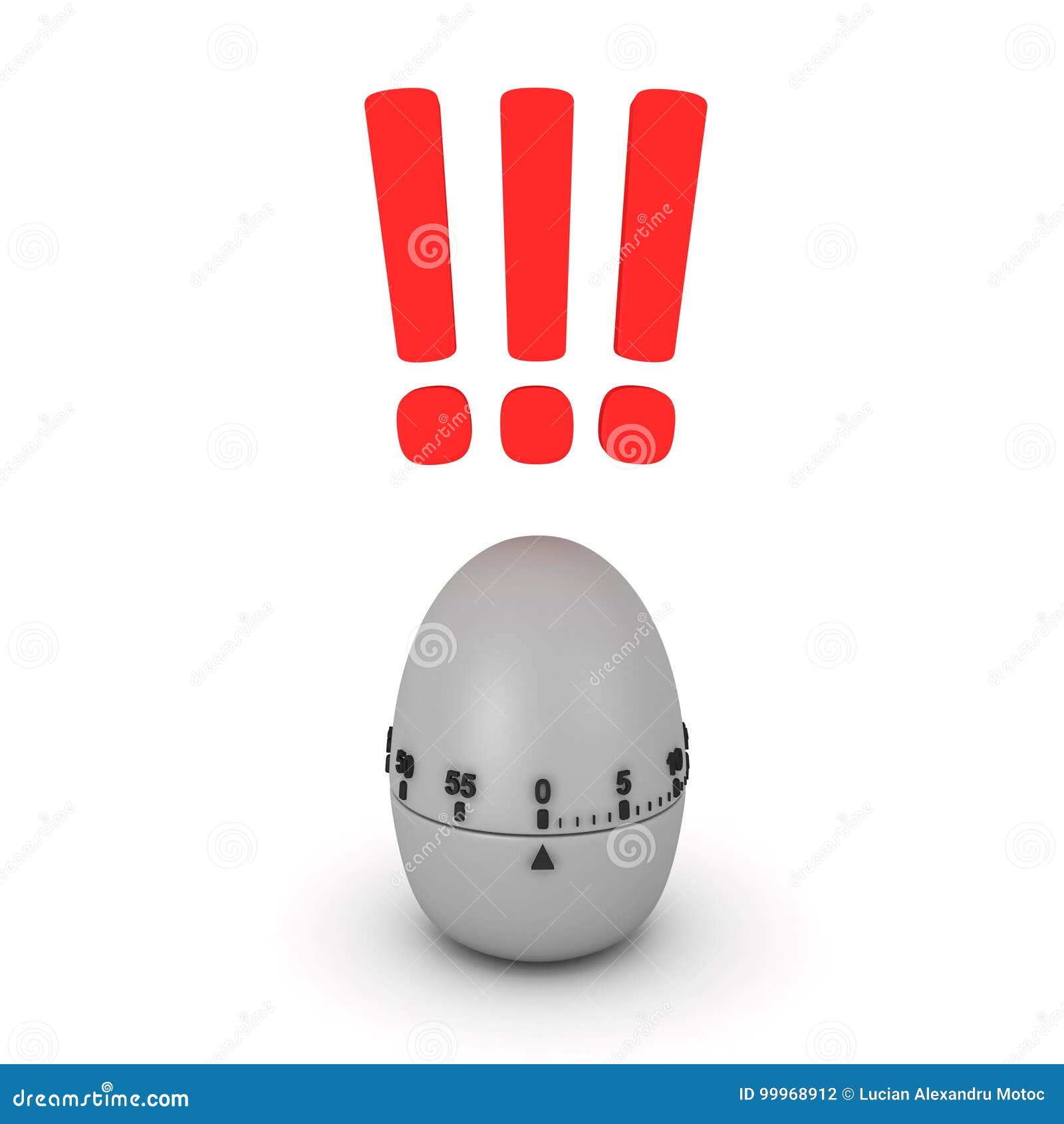 3D Illustration of Pomodoro Egg Timer Ringing Stock Illustration - of period, stress: 99968912