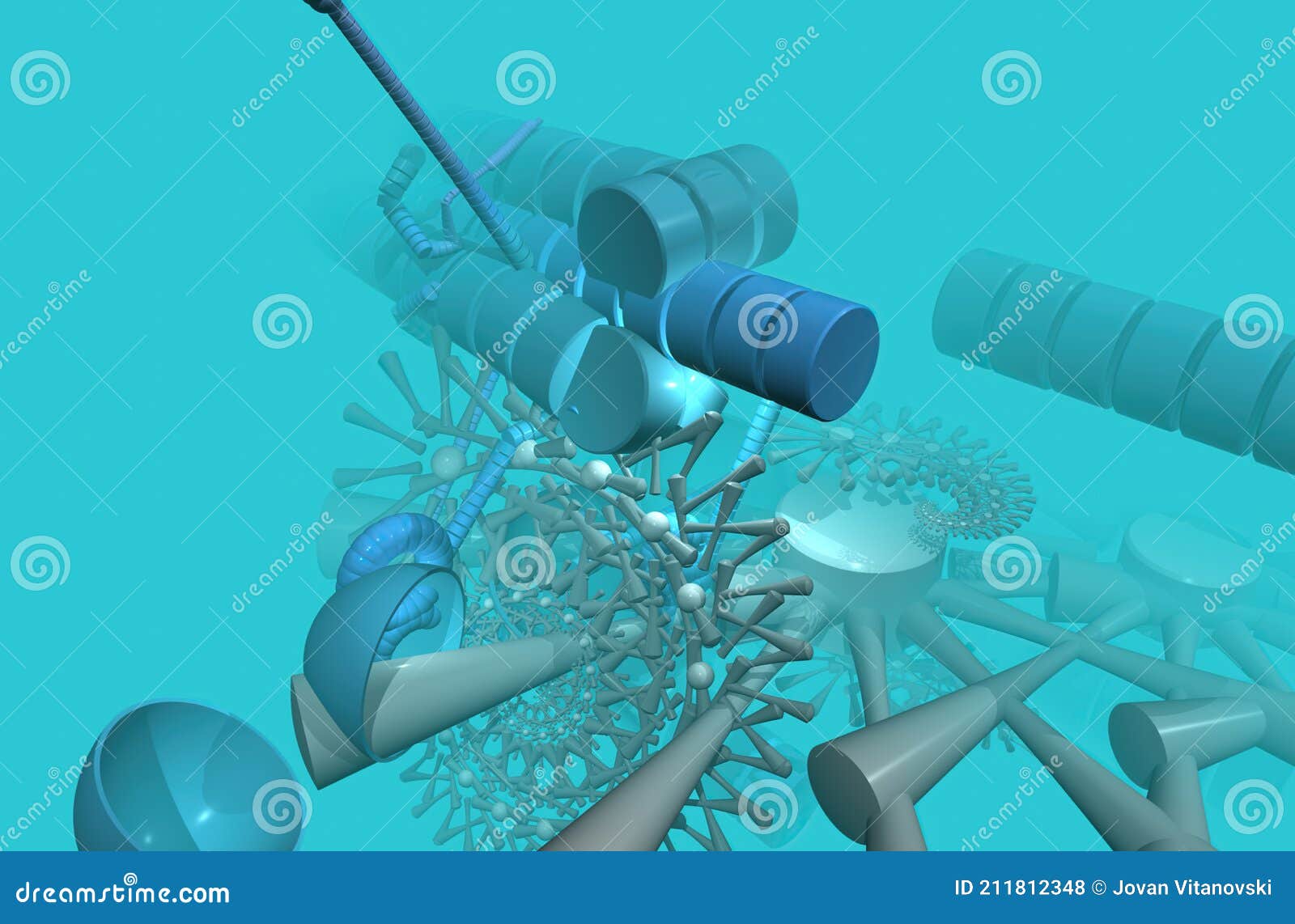 3d Illustration Render of Abstract Art with Surreal Twisted Spiral