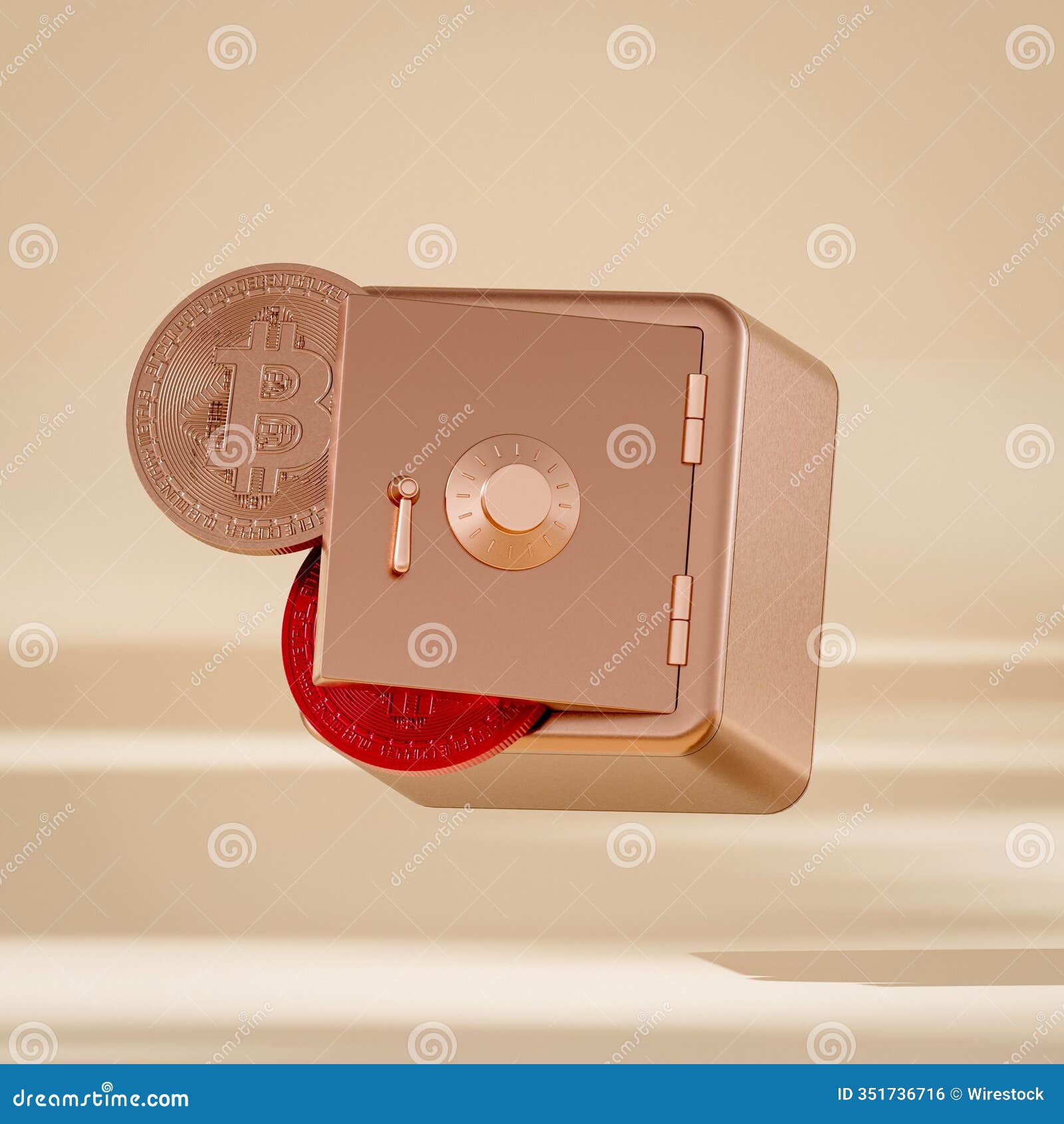 3D Bitcoin Safe Illustration Stock Illustration - Illustration of banking,  finance: 351736716