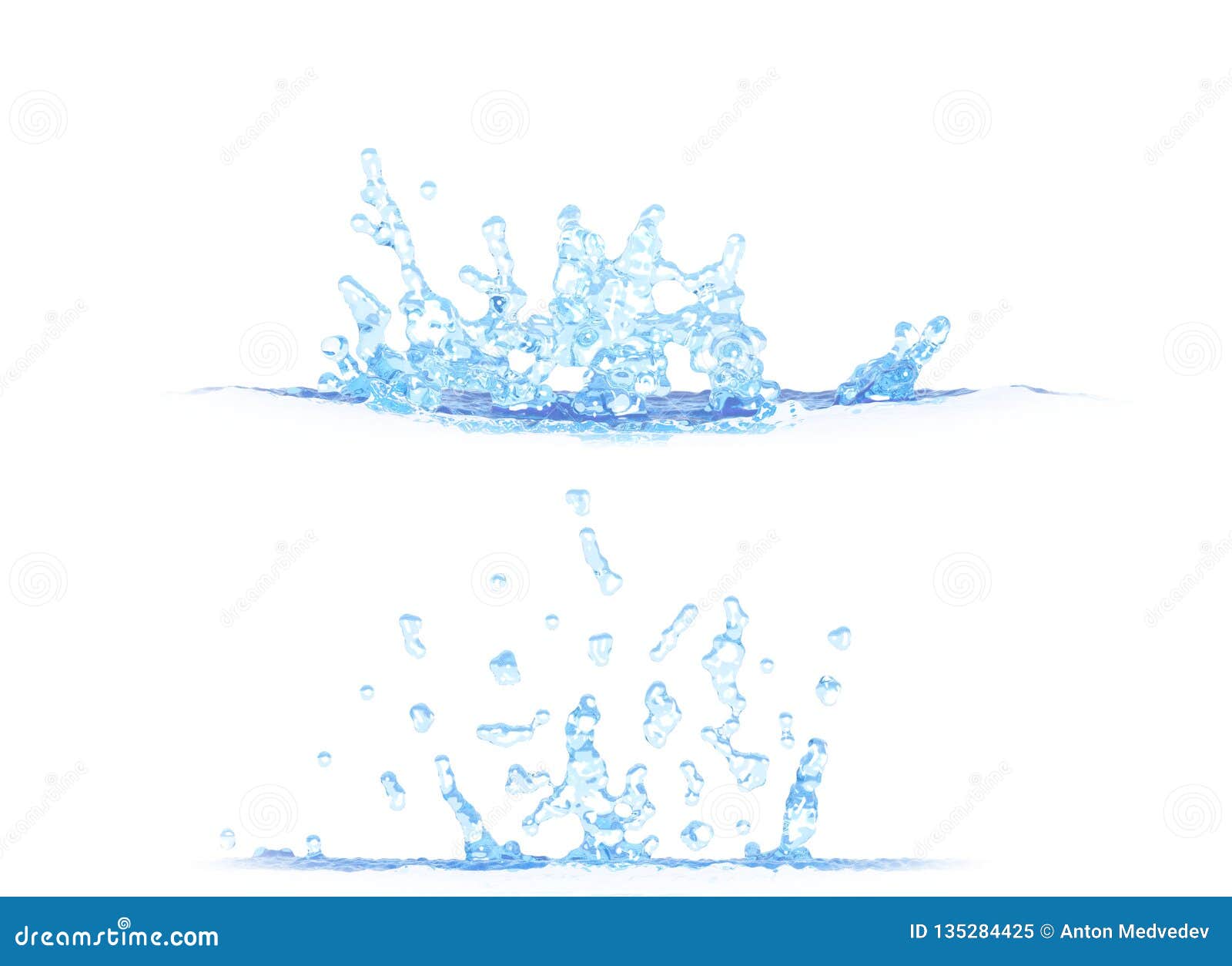 Download 3D Illustration Of 2 Side Views Of Cool Water Splash ...