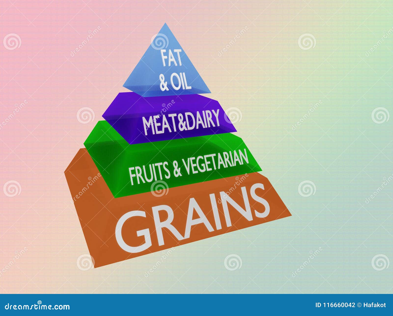Food Pyramid Concept Stock Illustration Illustration Of Fats