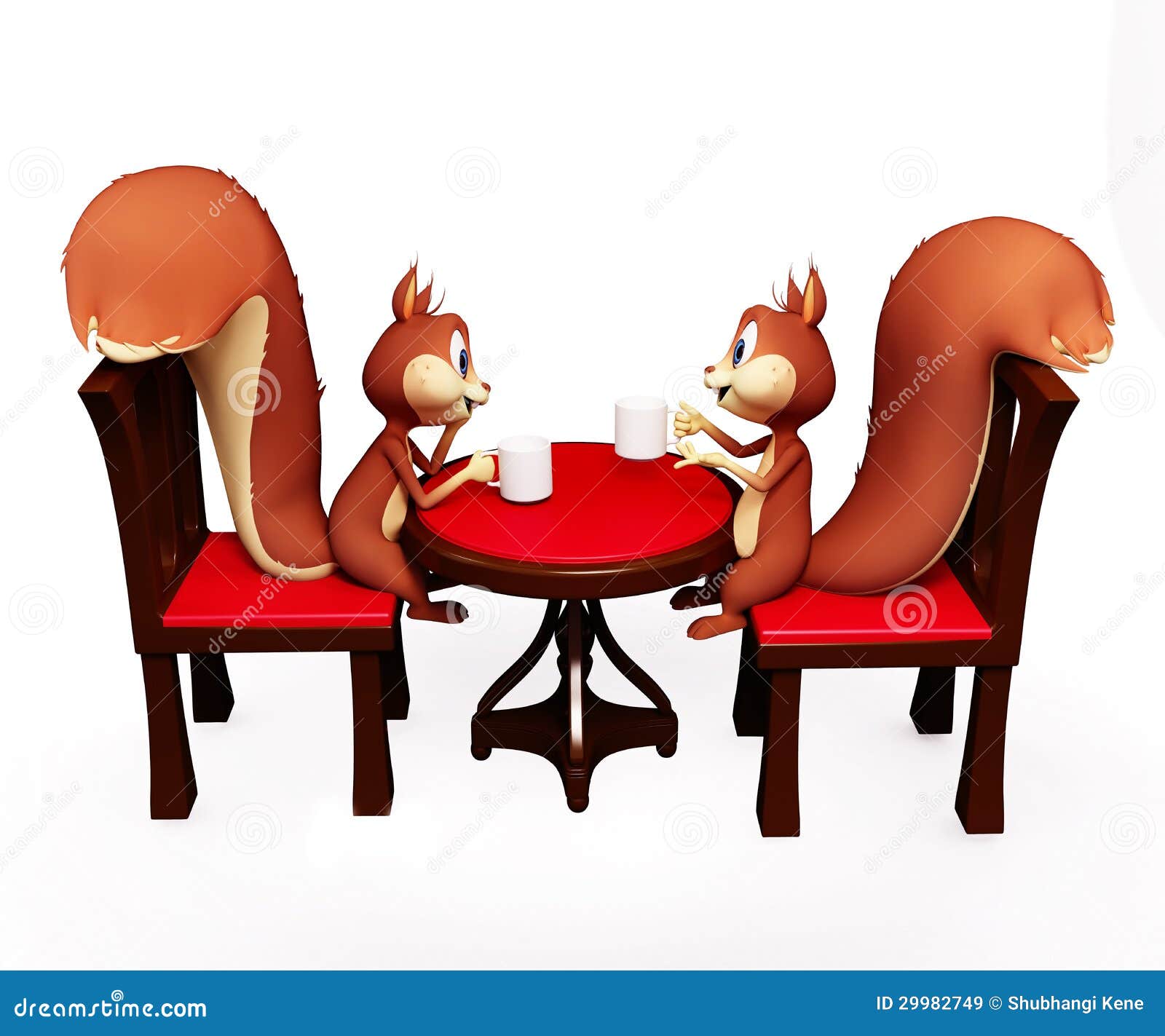 Squirrel drinking coffee stock illustration. Illustration of cheerful