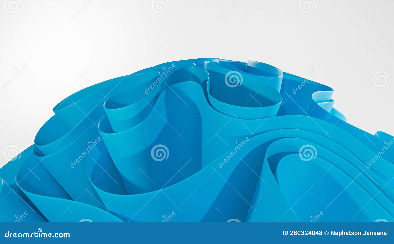 3d  of teal color waves surface background