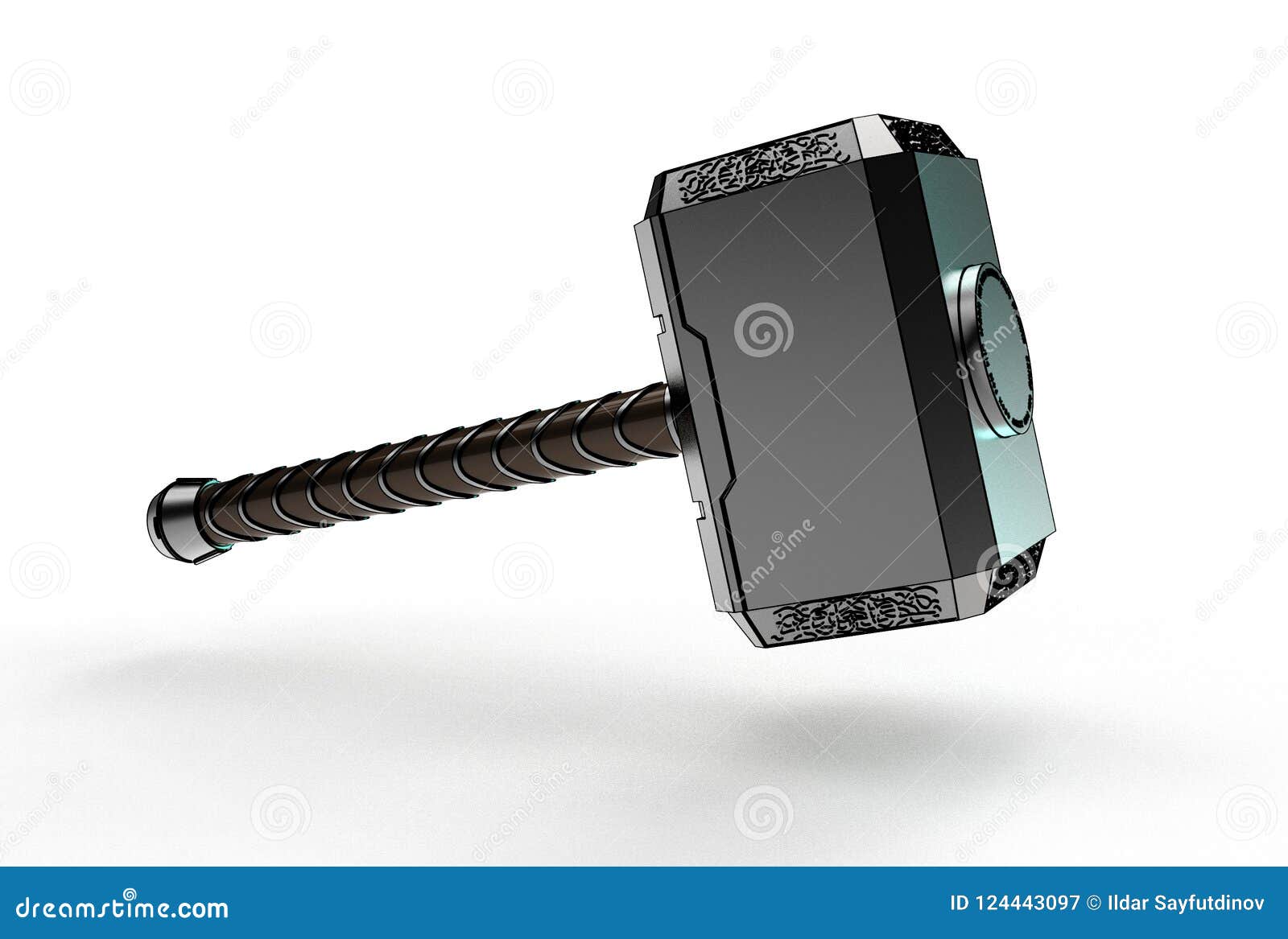 3d Illustration of Thor Hammer Stock Illustration Illustration of