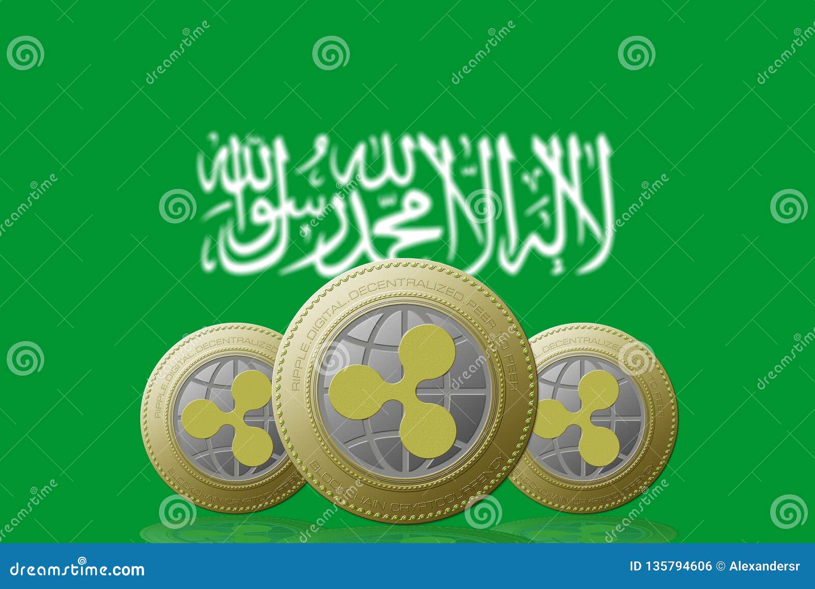 3D ILLUSTRATION Three RIPPLE Cryptocurrency with Saudi Arabia Flag on  Background Editorial Photo - Illustration of banking, finance: 135794606
