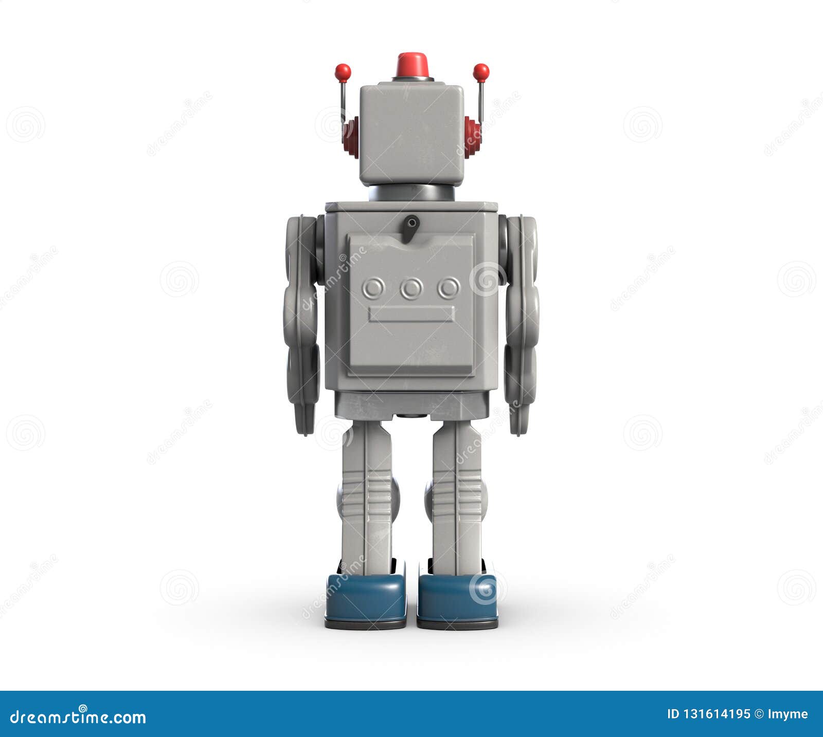 3d Illustration of Vintage Robot Toy Isolated on White. Stock Illustration  - Illustration of retro, automaton: 131614195