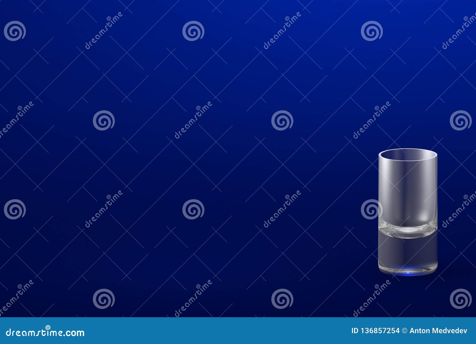 Download 3d Illustration Of Vodka Shot Glass On Blue Mockup With Place For Your Text Drinking Glass Render Stock Illustration Illustration Of Blank Fragility 136857254