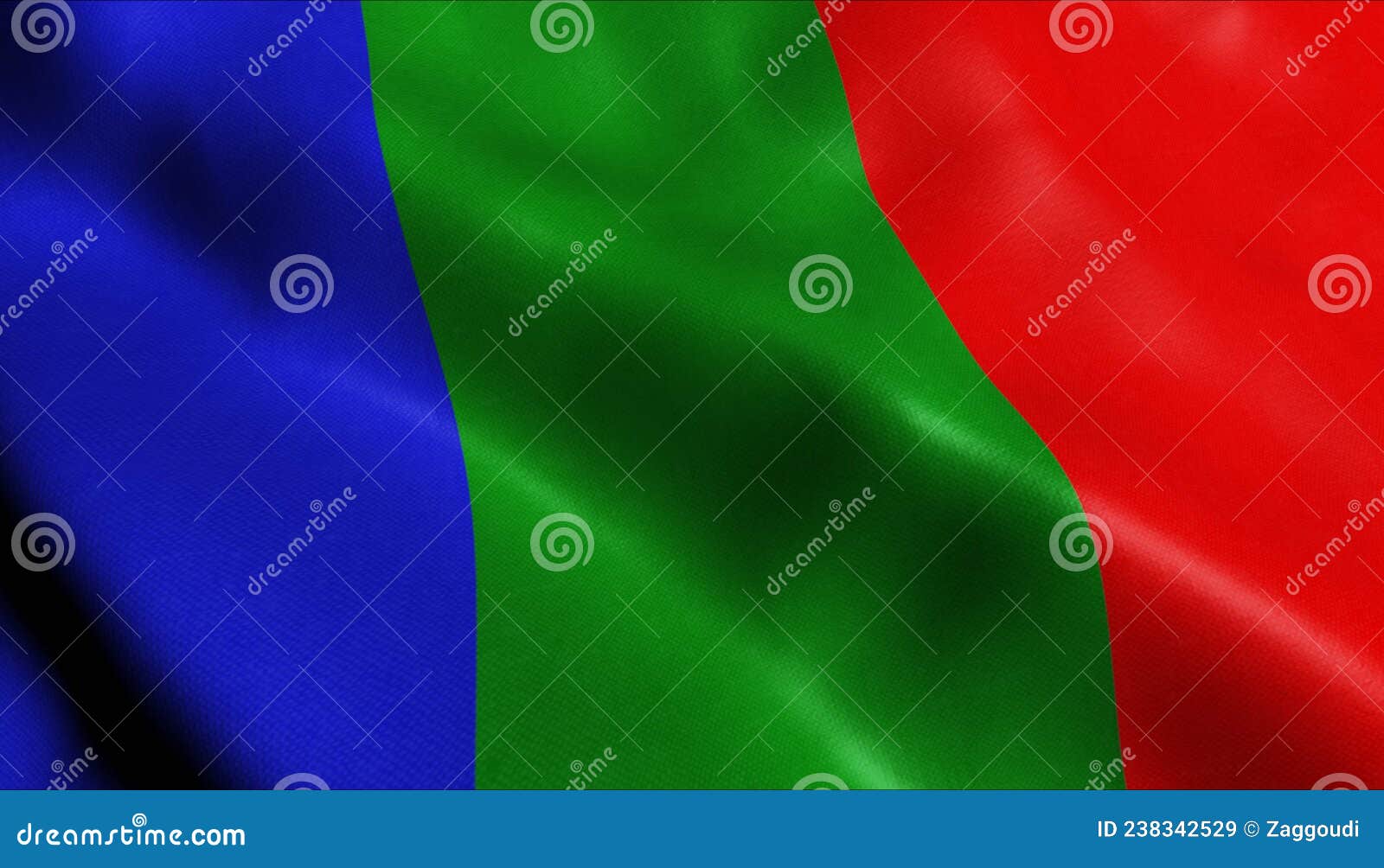 3d waving peru province flag of mariscal nieto closeup view